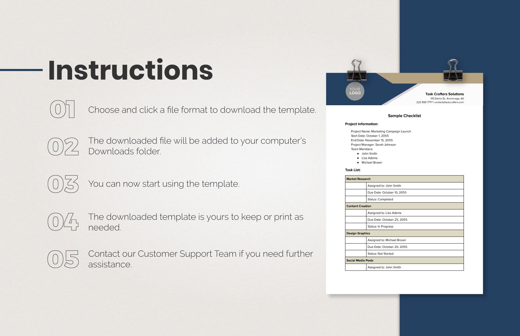 Sample Checklist Template