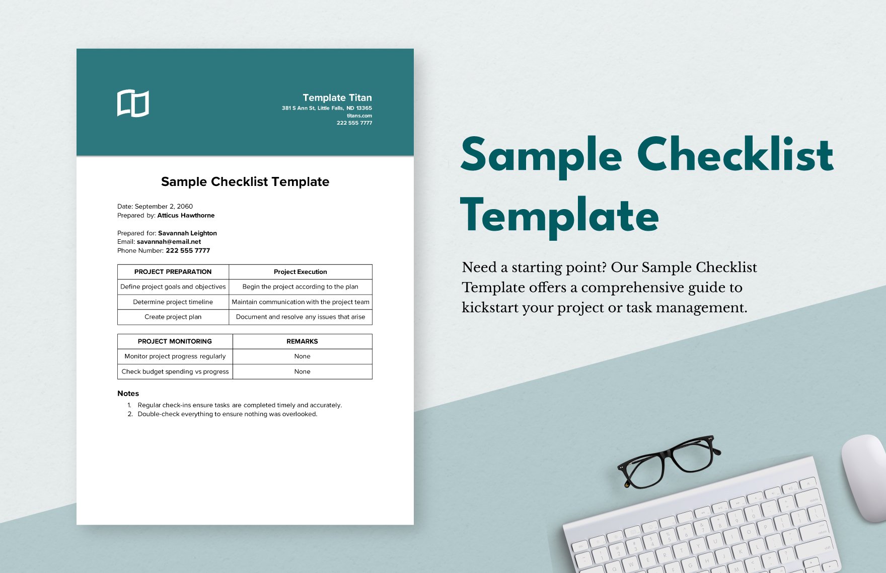 Free Sample Checklist Template