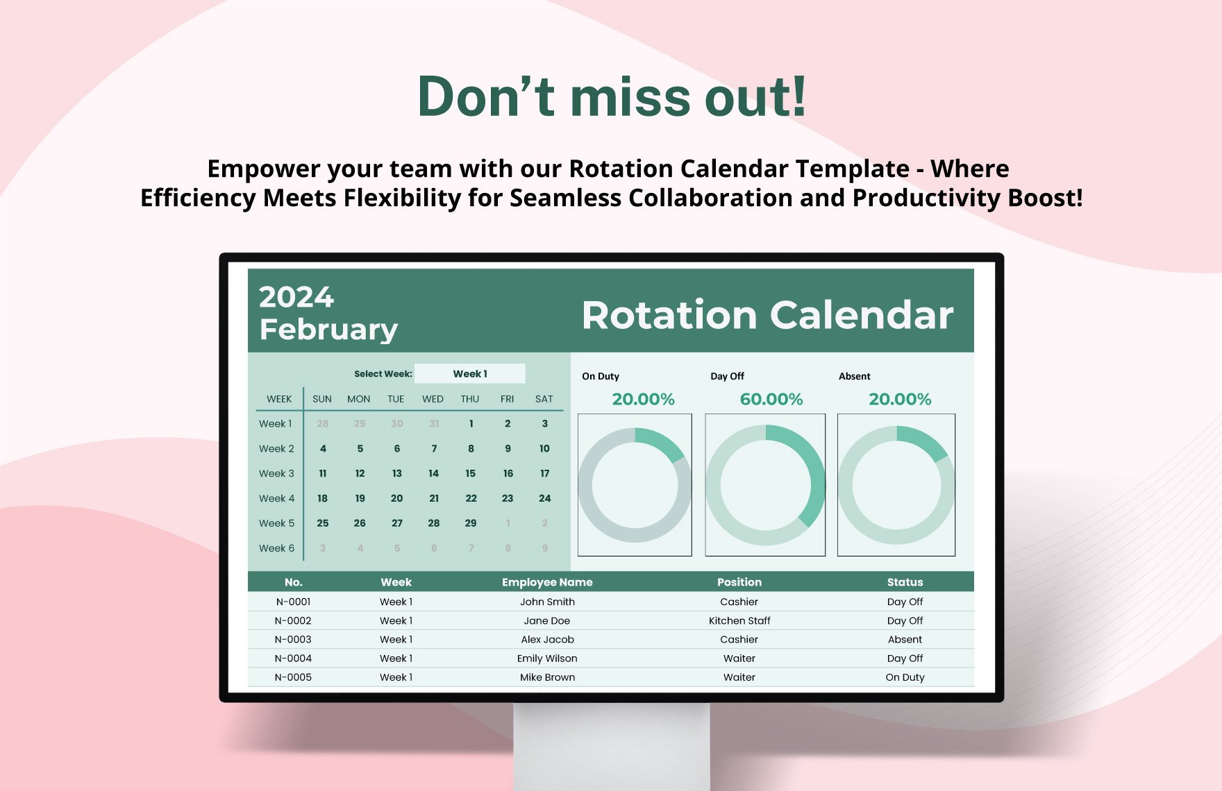 Rotation Calendar Template
