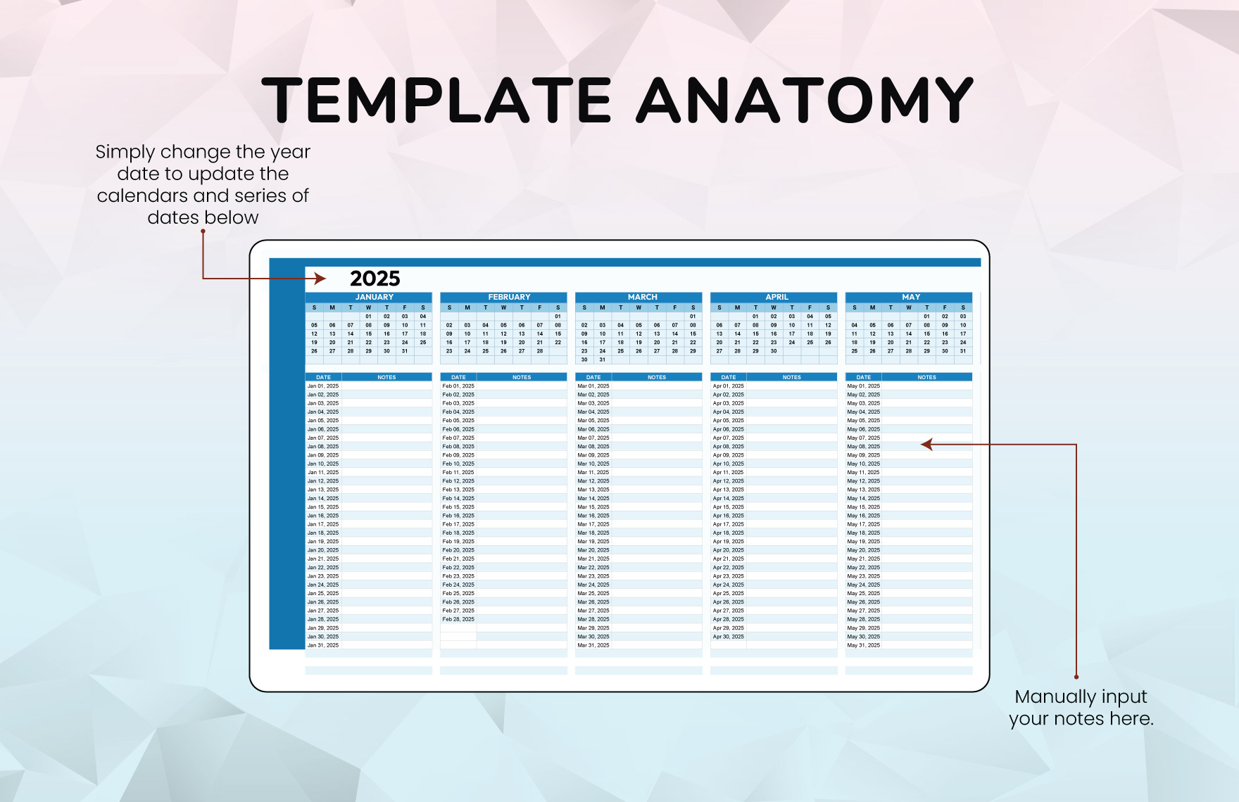 Perpetual Calendar Template