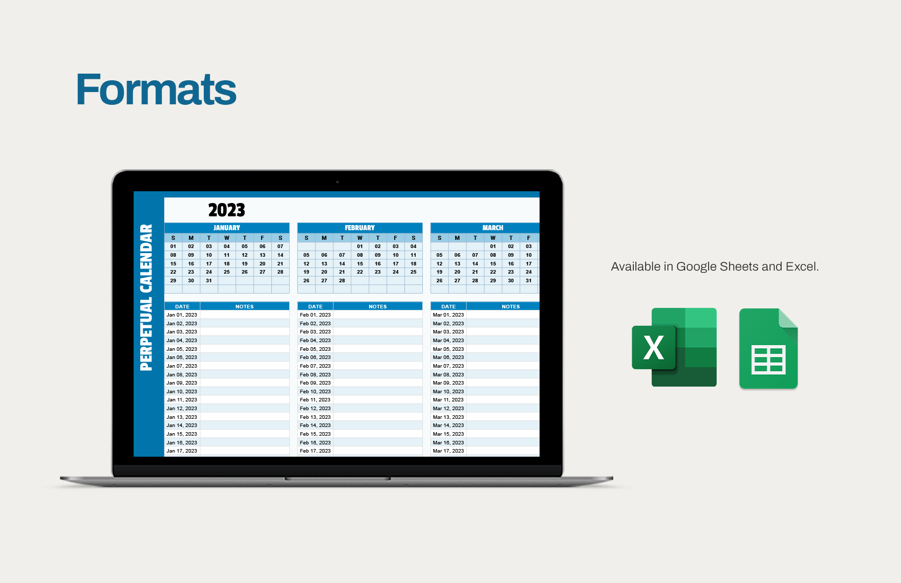Perpetual Calendar Template In Excel Google Sheets Download Perpetual Calendar Template In Excel Google Sheets Download