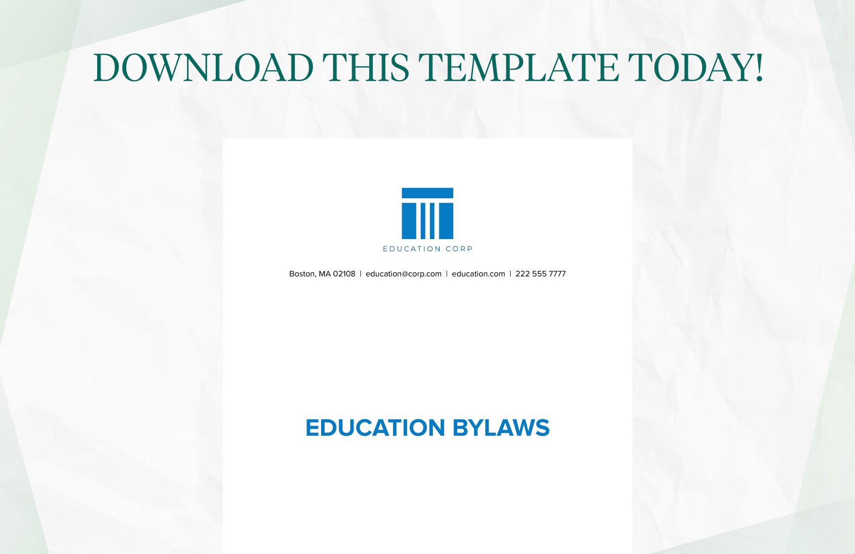 Education Bylaws Template