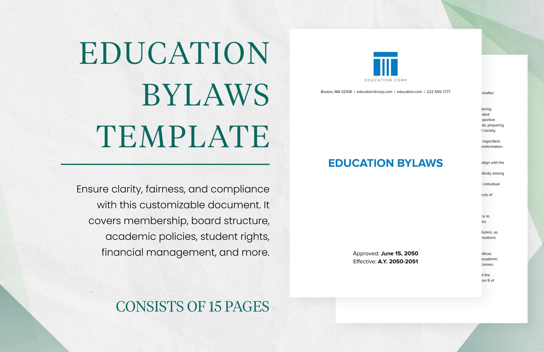 Education Bylaws Template in Word, Google Docs, PDF
