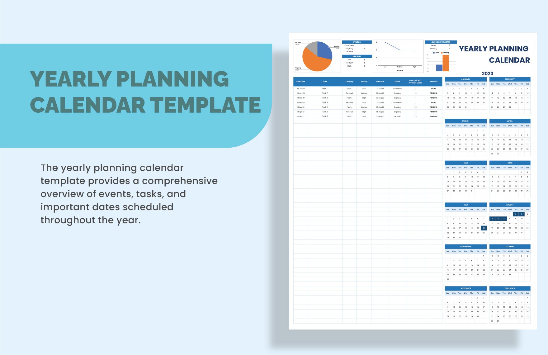 Yearly Planning Calendar Template