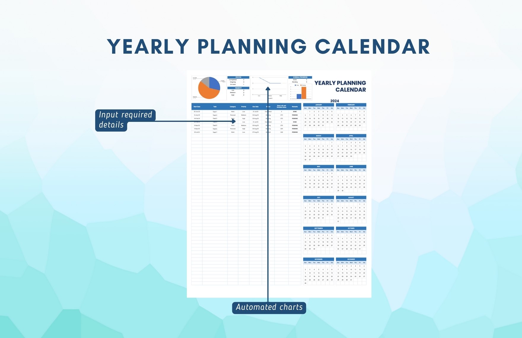Yearly Planning Calendar Template