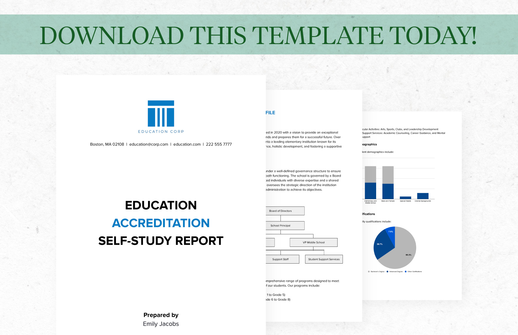 Education Accreditation Self-Study Report Template