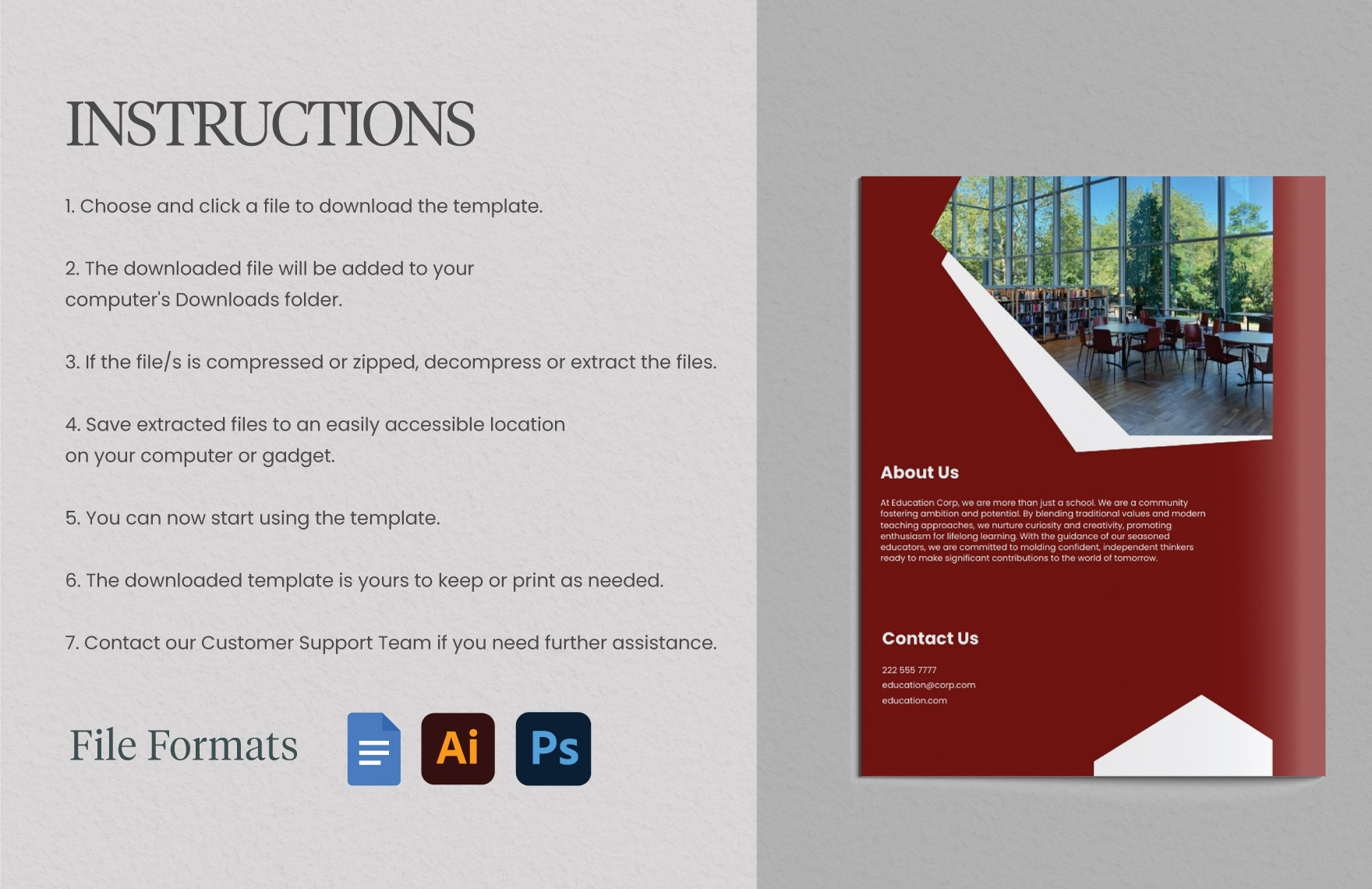 Admission Guidelines Brochure Template
