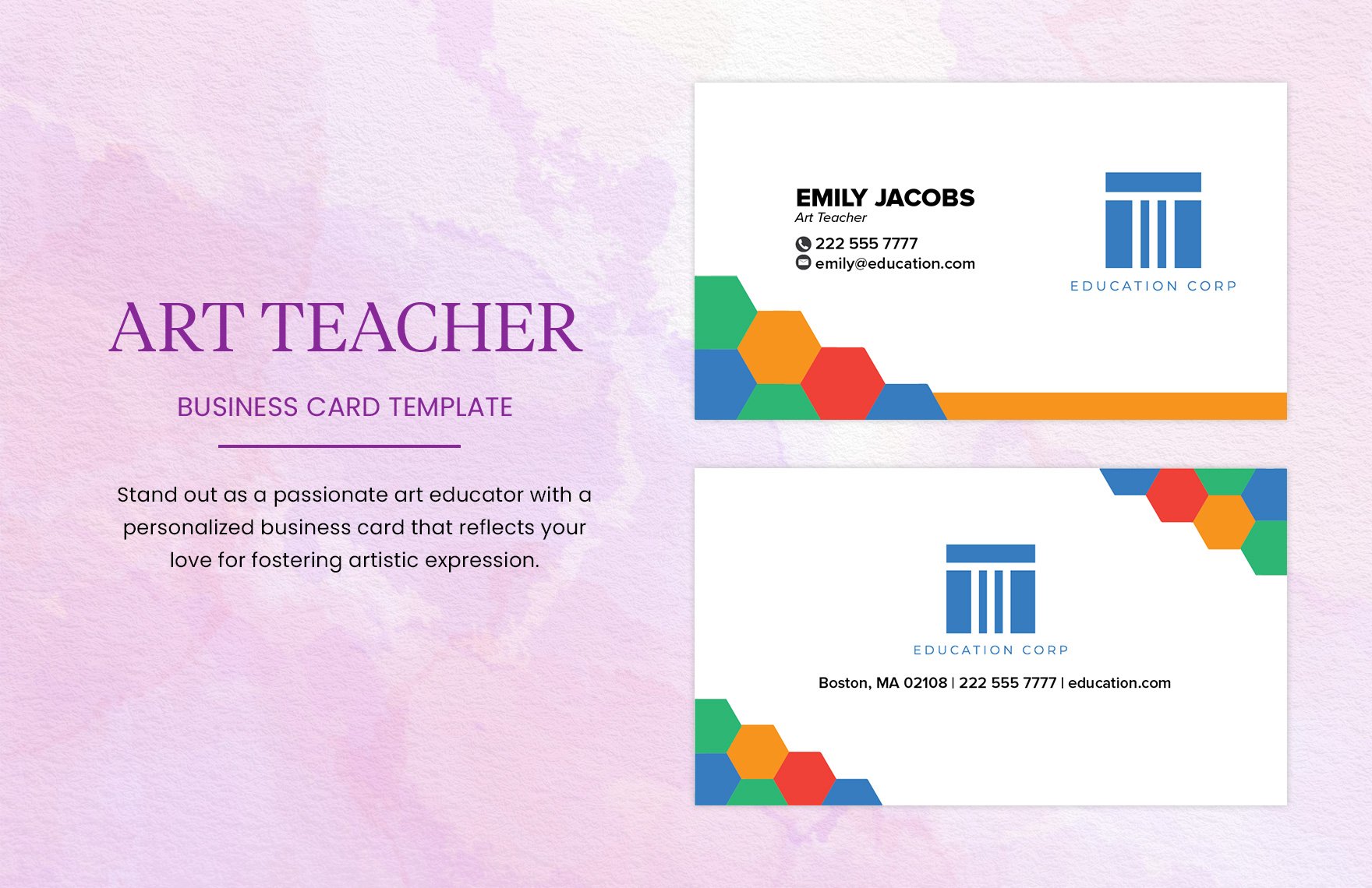 Art Teacher Business Card Template