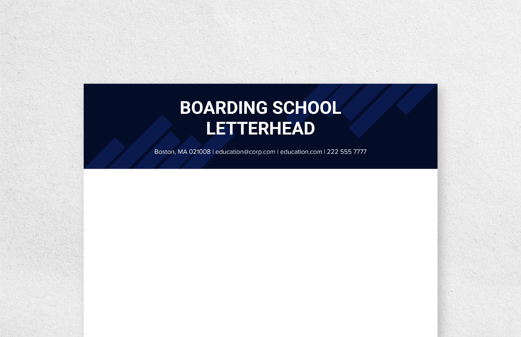 Boarding School Letterhead Template