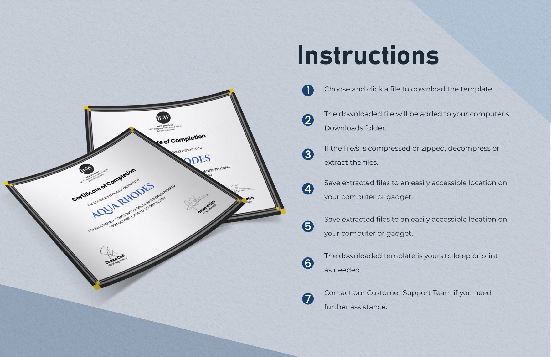 Business Program Completion Certificate Template