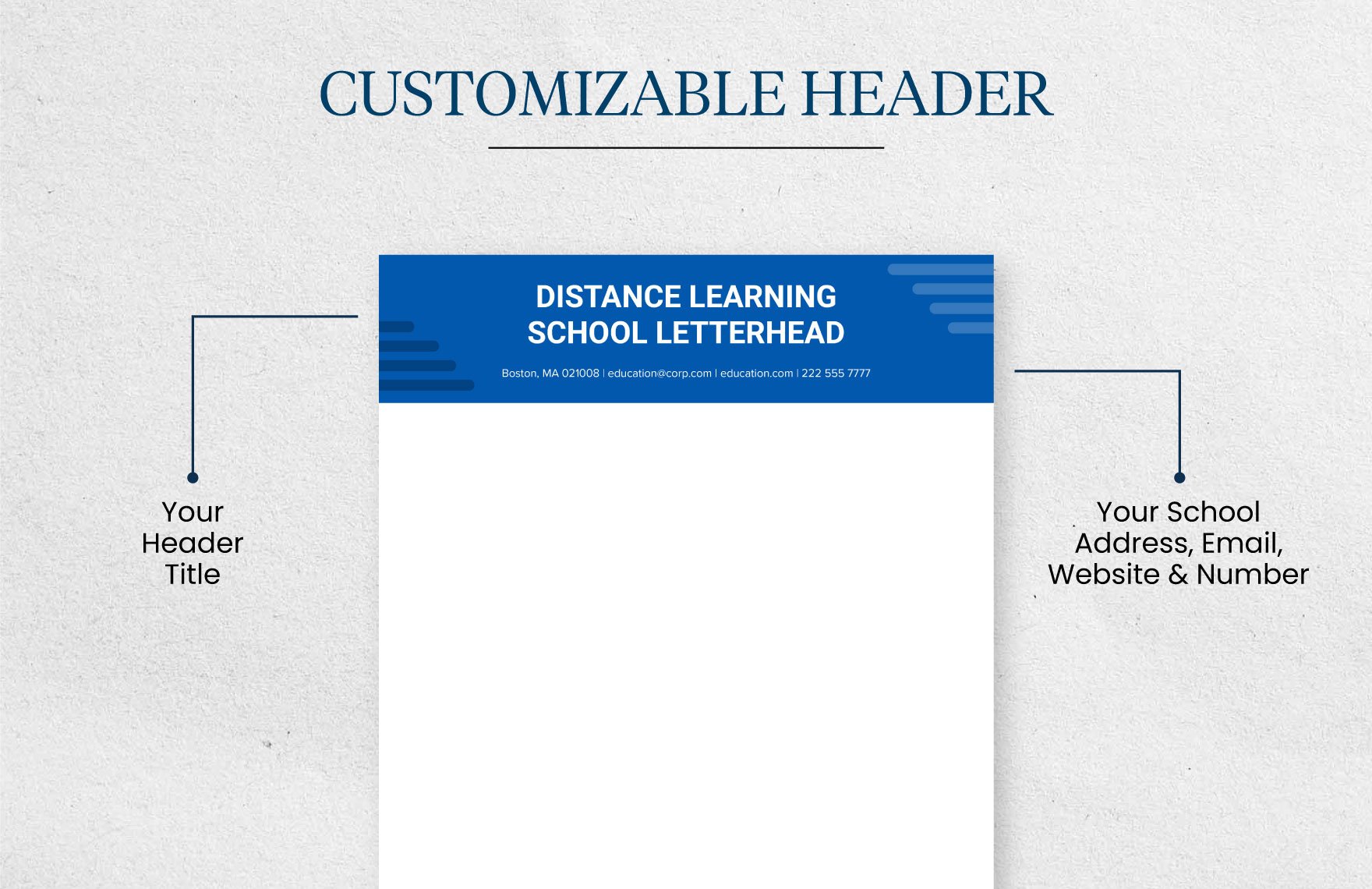 Distance Learning School Letterhead Template
