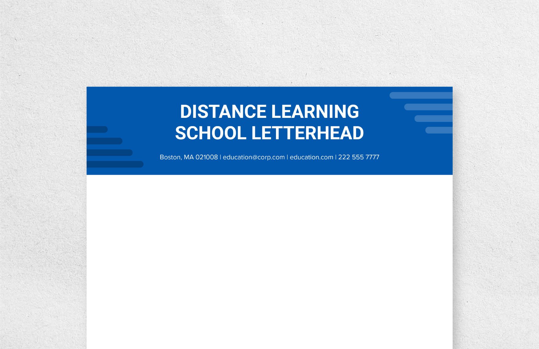 Distance Learning School Letterhead Template