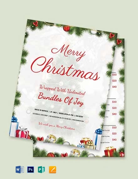 christmas menu templates free download word