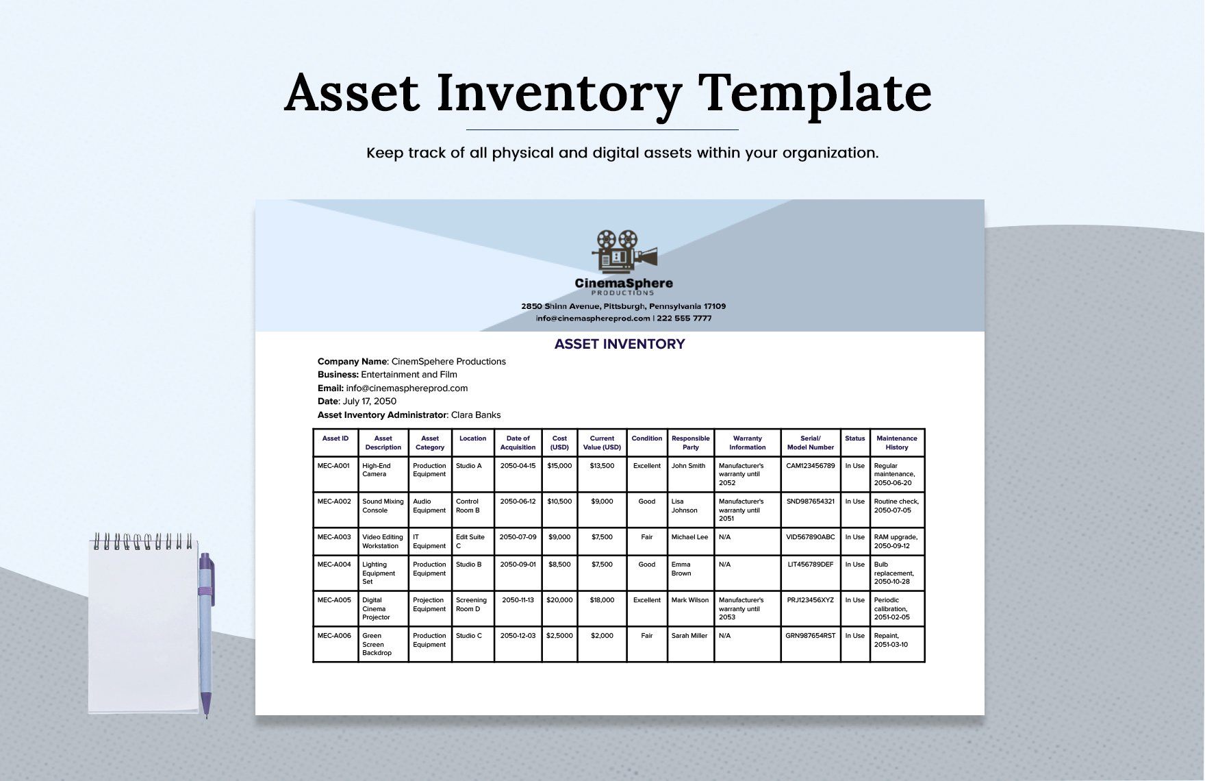 Asset Inventory Template