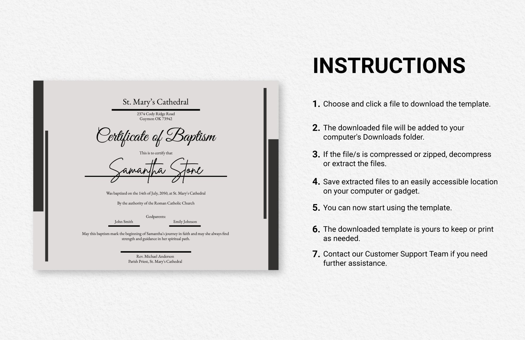 Certificate of Baptism Template