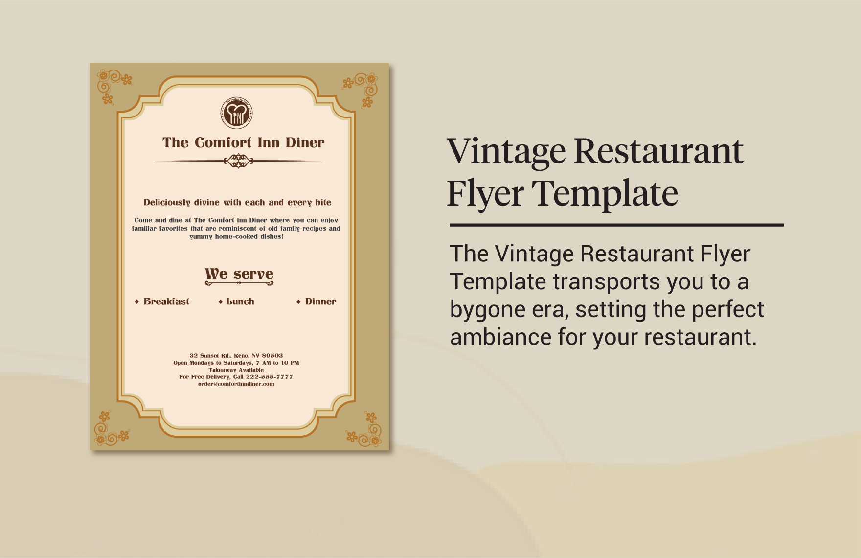 Vintage Restaurant Flyer Template