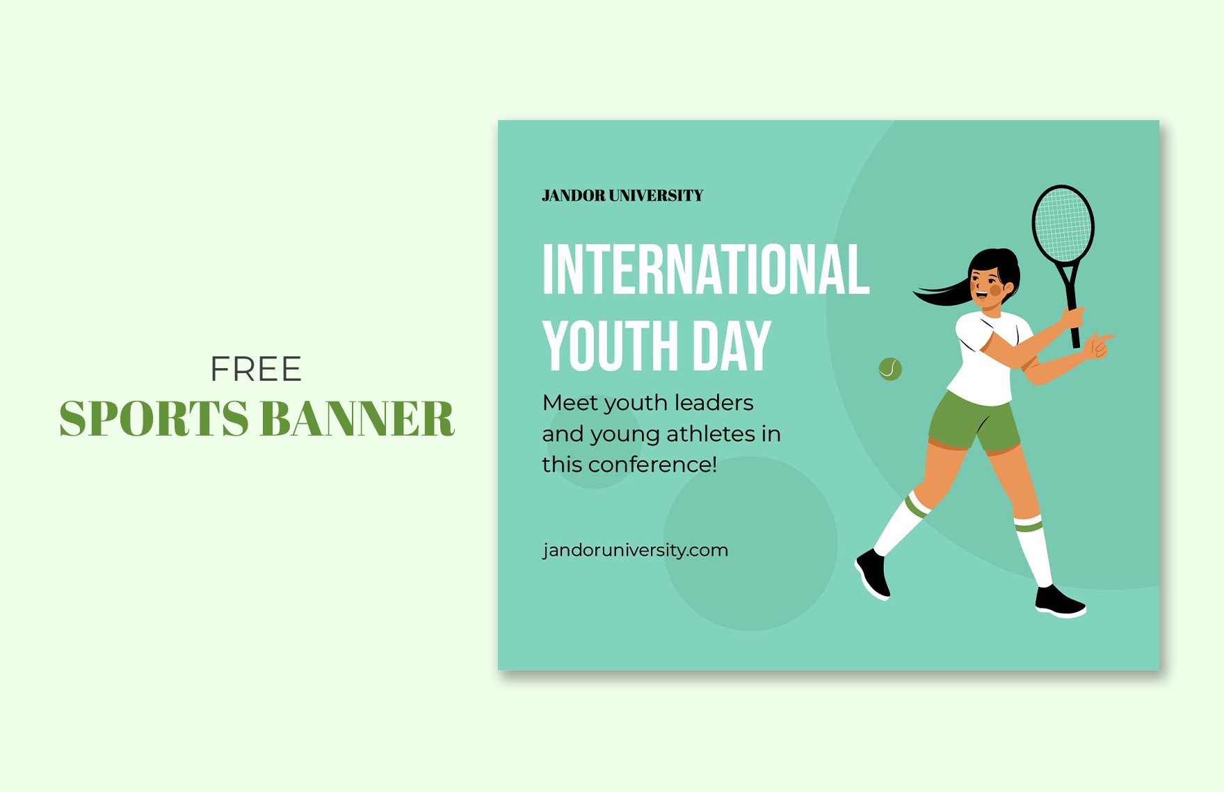 Free International Youth Day Sports Banner in PDF, Illustrator, SVG, JPG