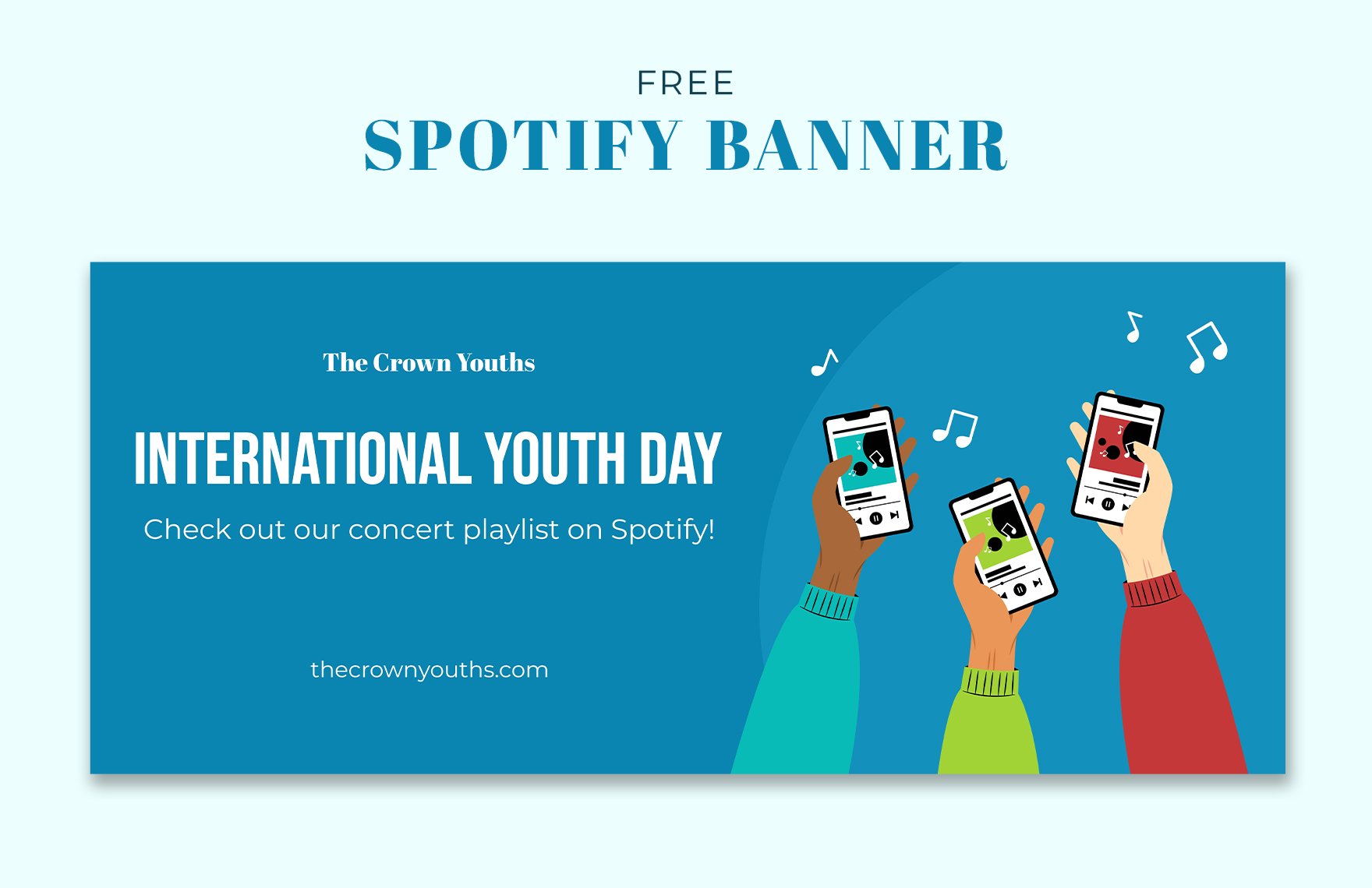 International Youth Day Spotify Banner in PDF, Illustrator, SVG, JPG