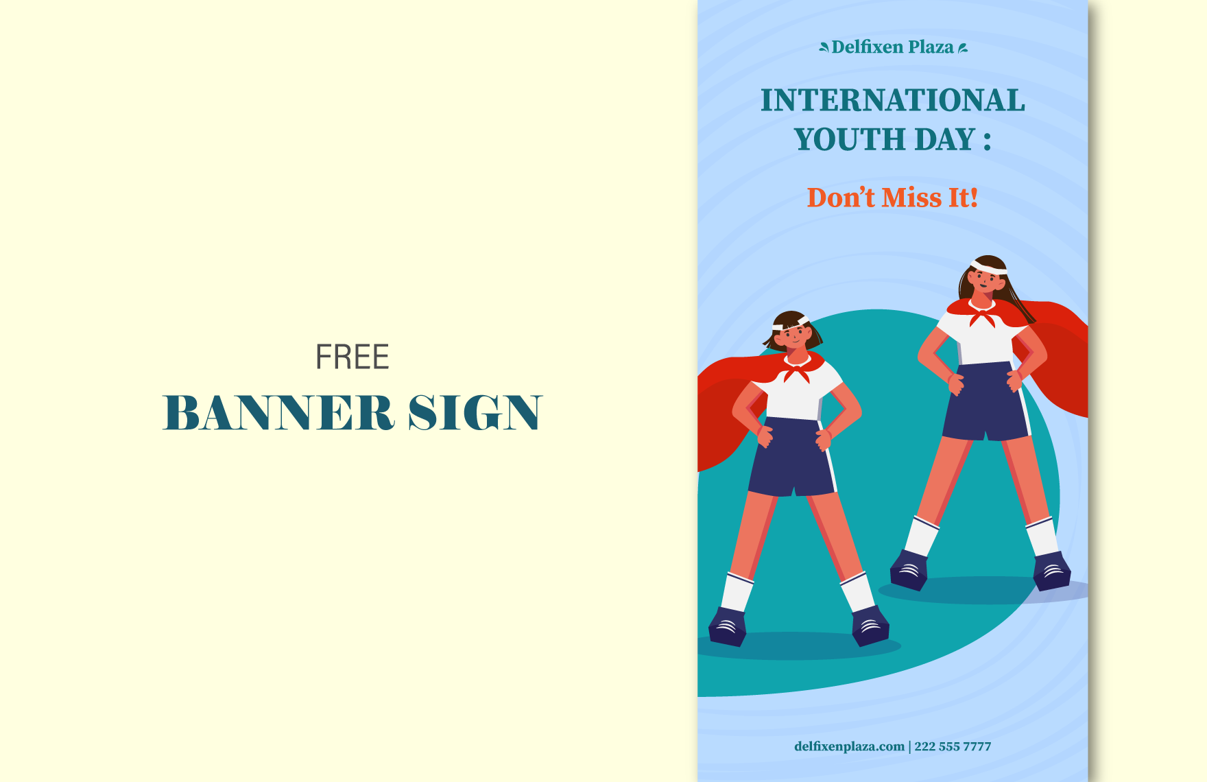 Free International Youth Day  Banner Sign in PDF, Illustrator, SVG, JPG
