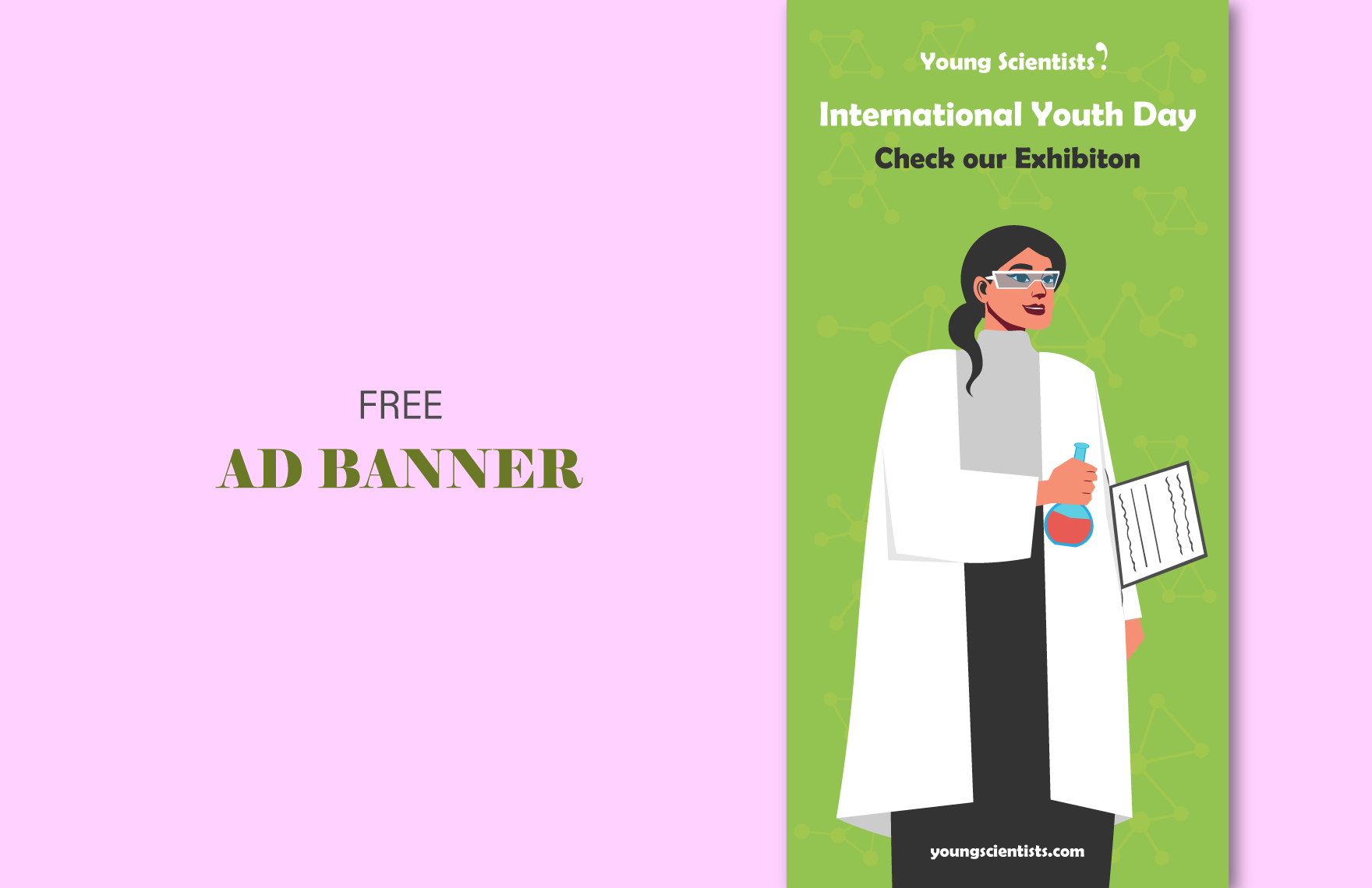 Free International Youth Day  Vertical Ad Banner in PDF, Illustrator, SVG, JPG