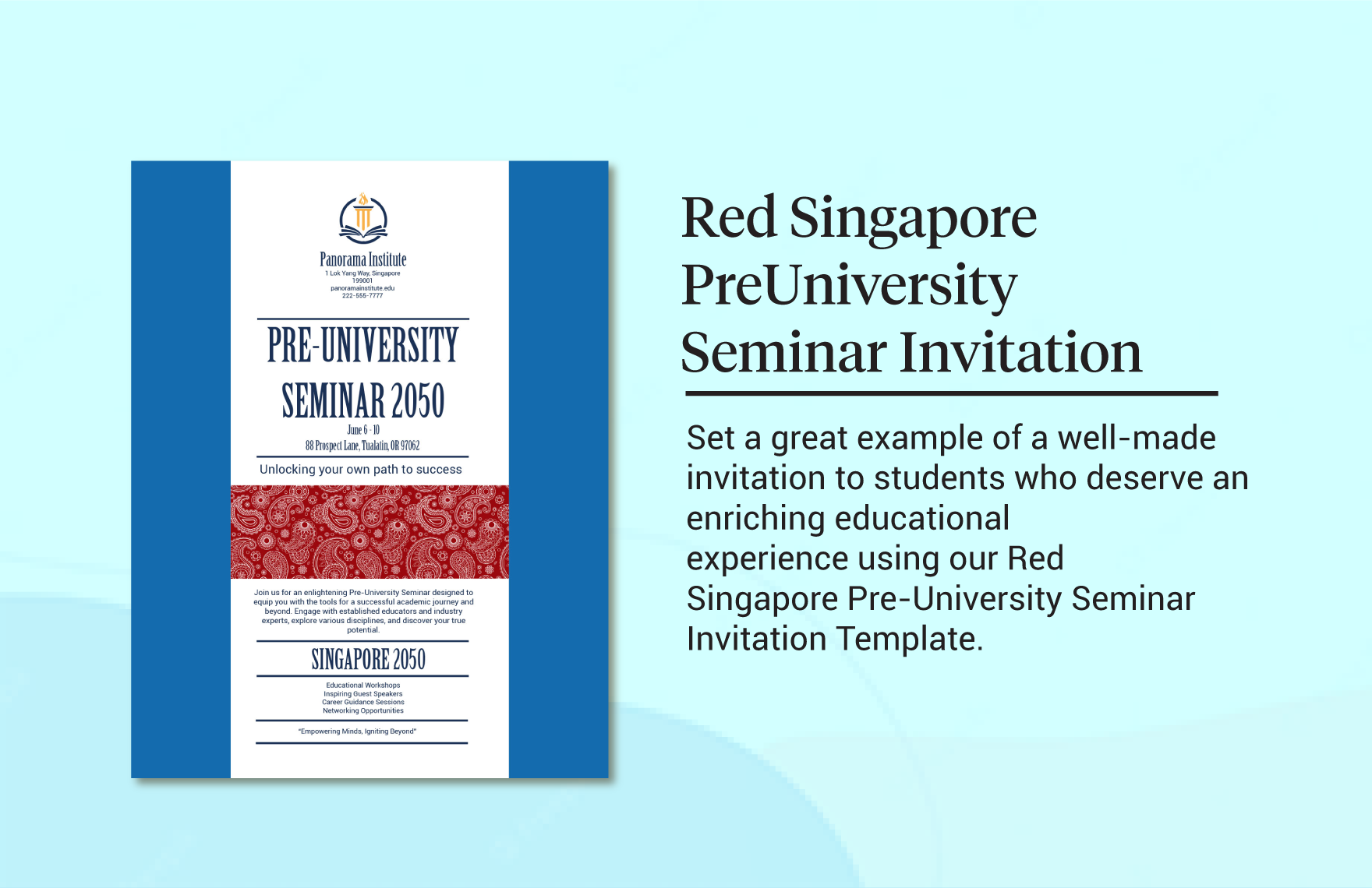 Red Singapore PreUniversity Seminar Invitation