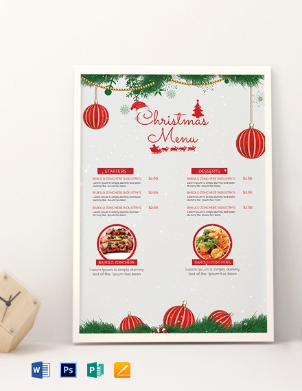 FREE Christmas Menu Template - Download in Word, Google Docs, PDF ...