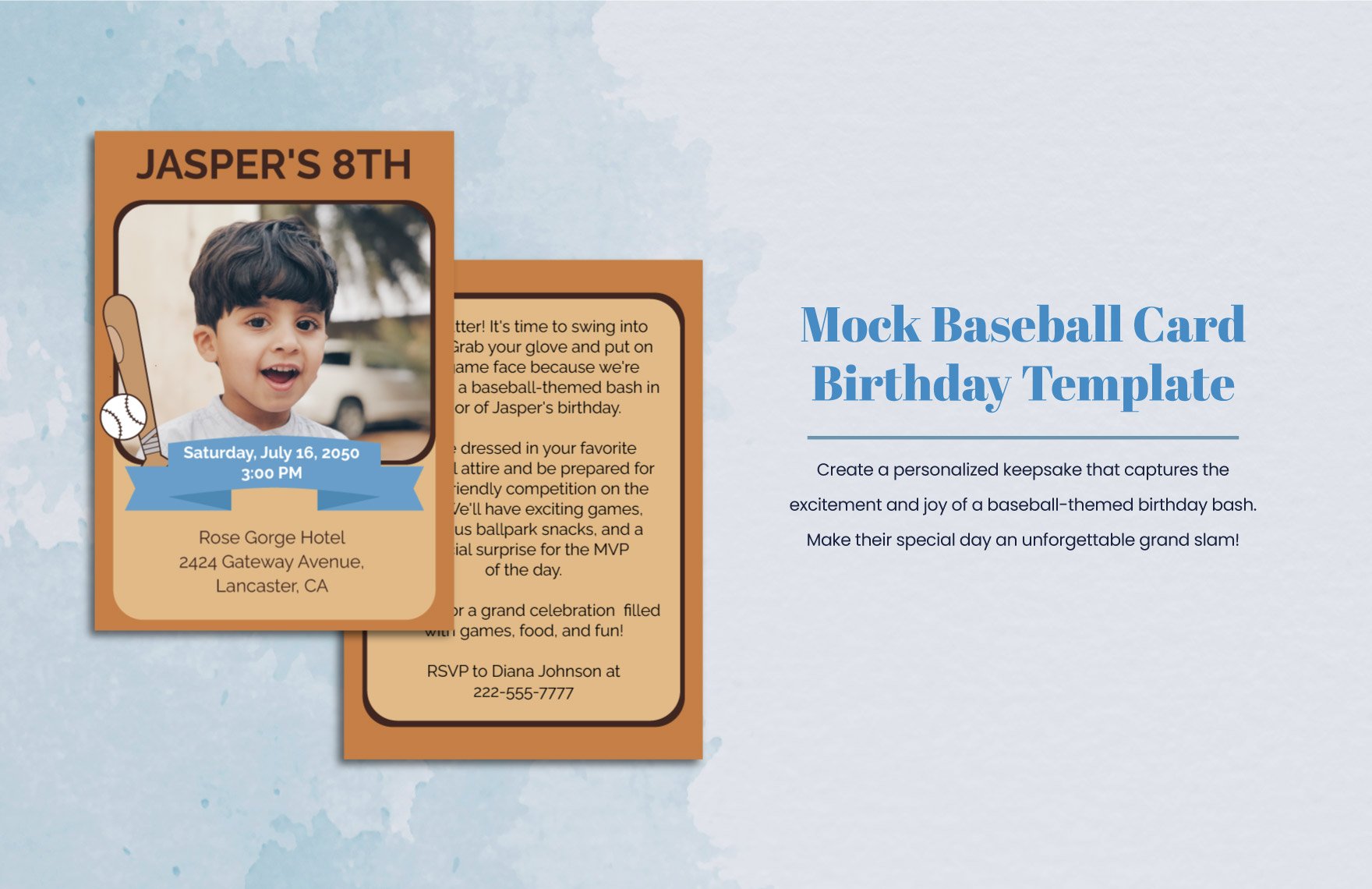Mock Baseball Card Birthday Template