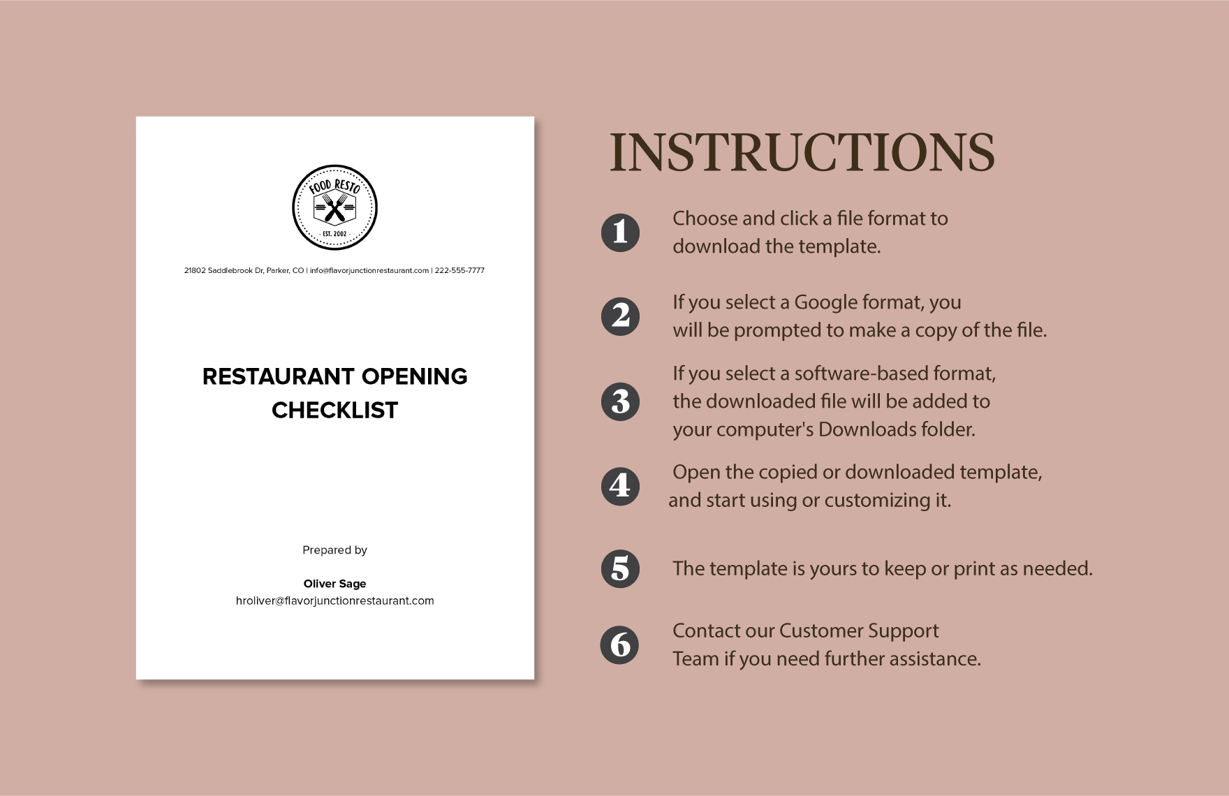 Restaurant Opening Checklist
