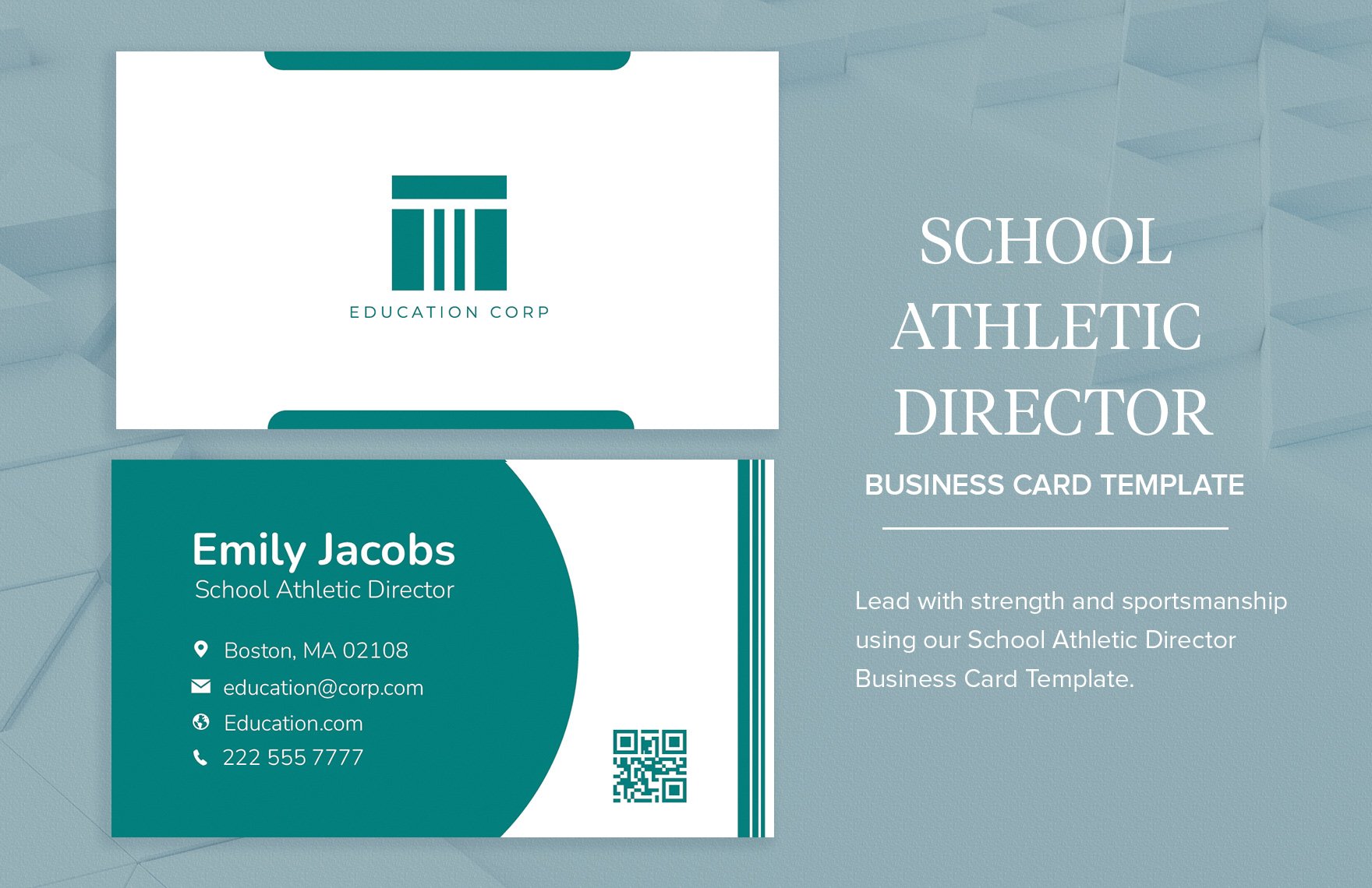 School Athletic Director Business Card Template