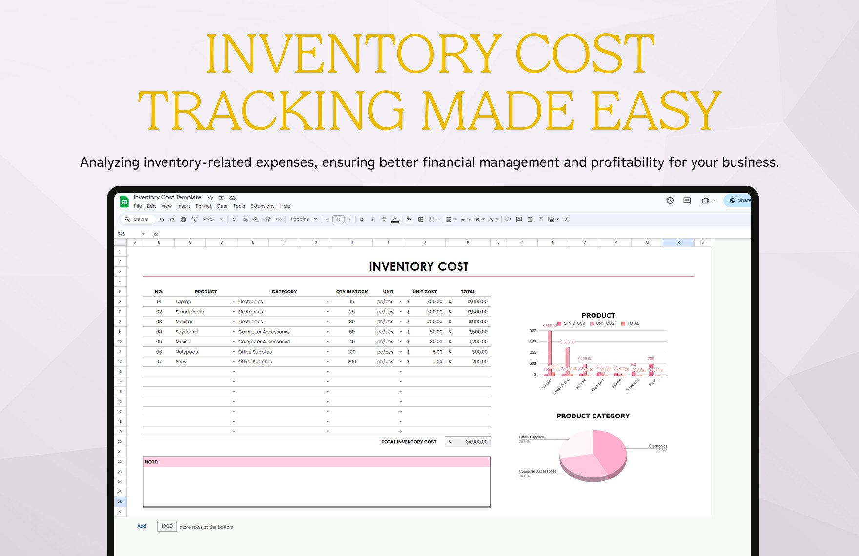 Inventory Cost Template