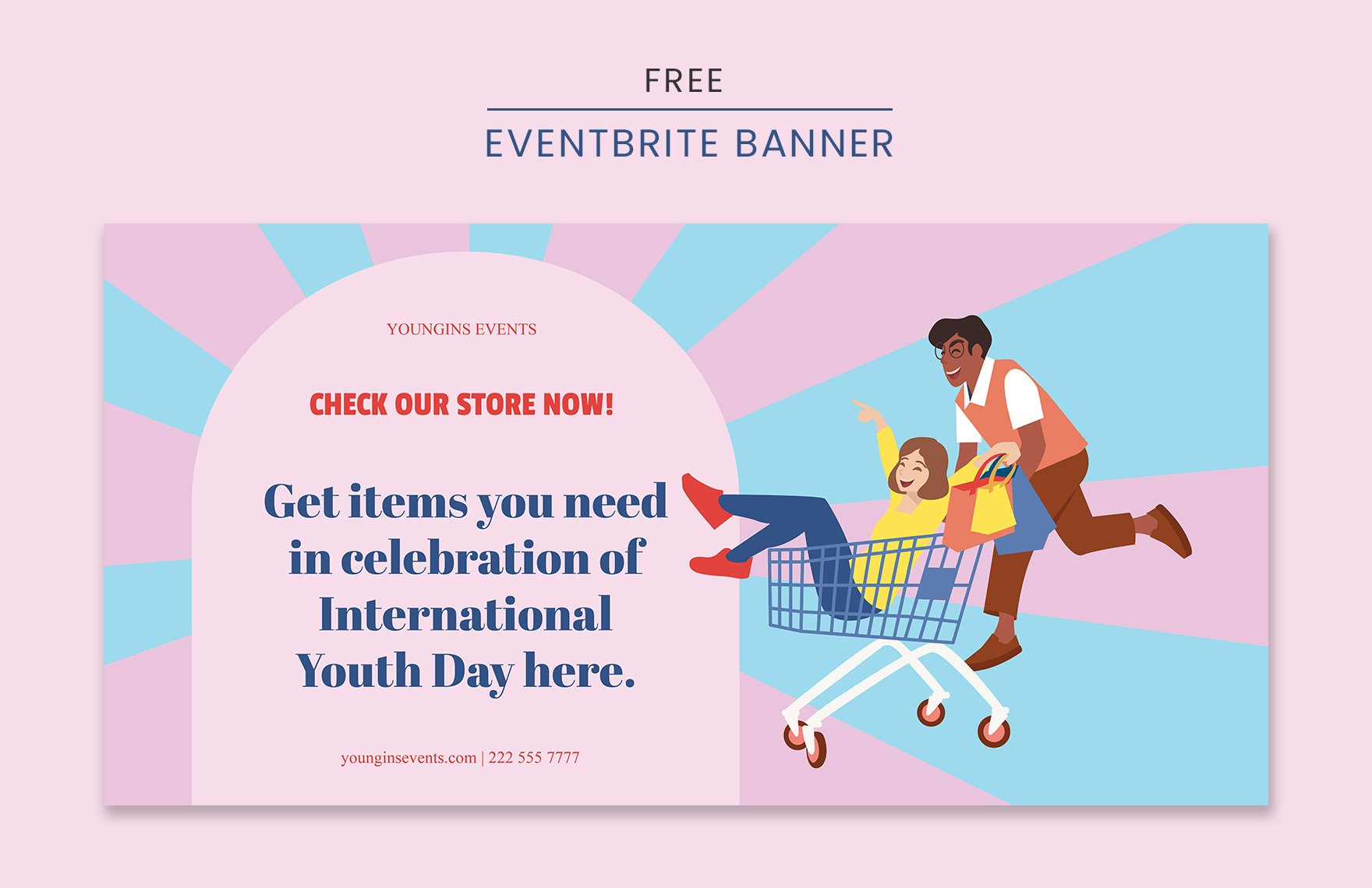 Free International Youth Day Eventbrite Banner in PDF, Illustrator, SVG, JPEG