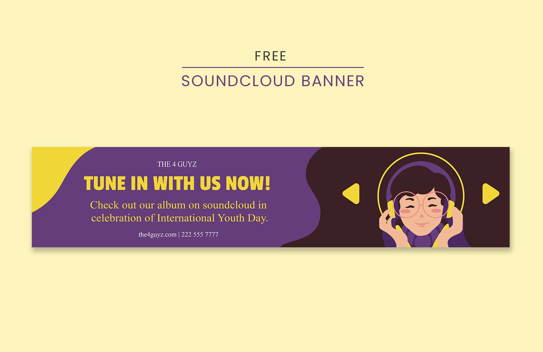 Free International Youth Day Soundcloud Banner in PDF, Illustrator, SVG, JPEG