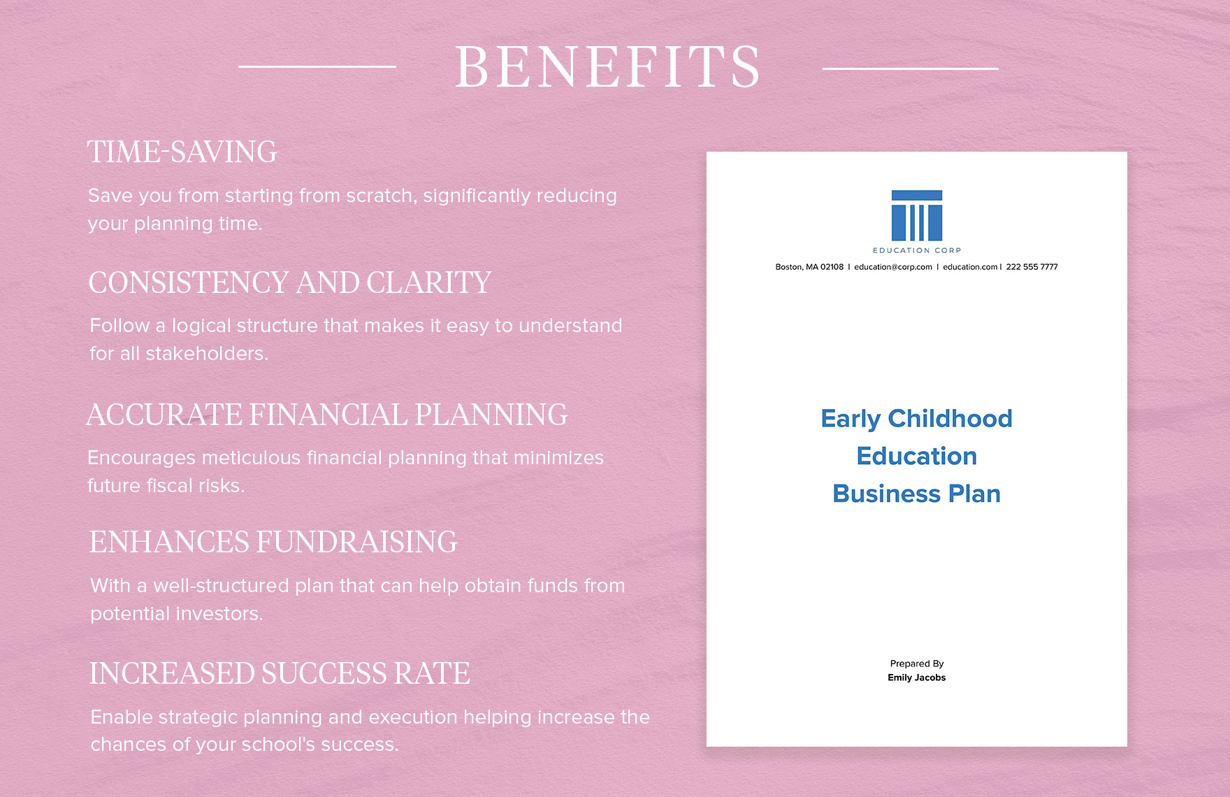 Early Childhood Education Business Plan Template