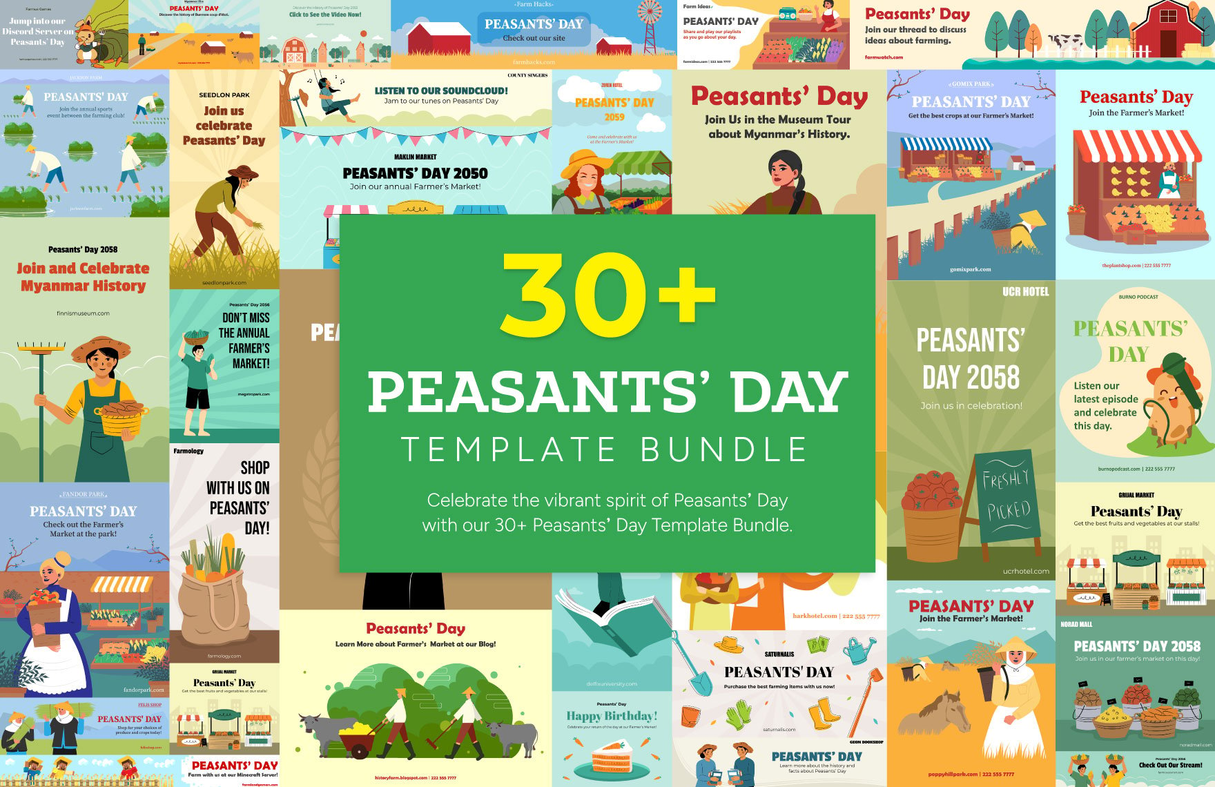 30+ Peasants’ Day Template Bundle