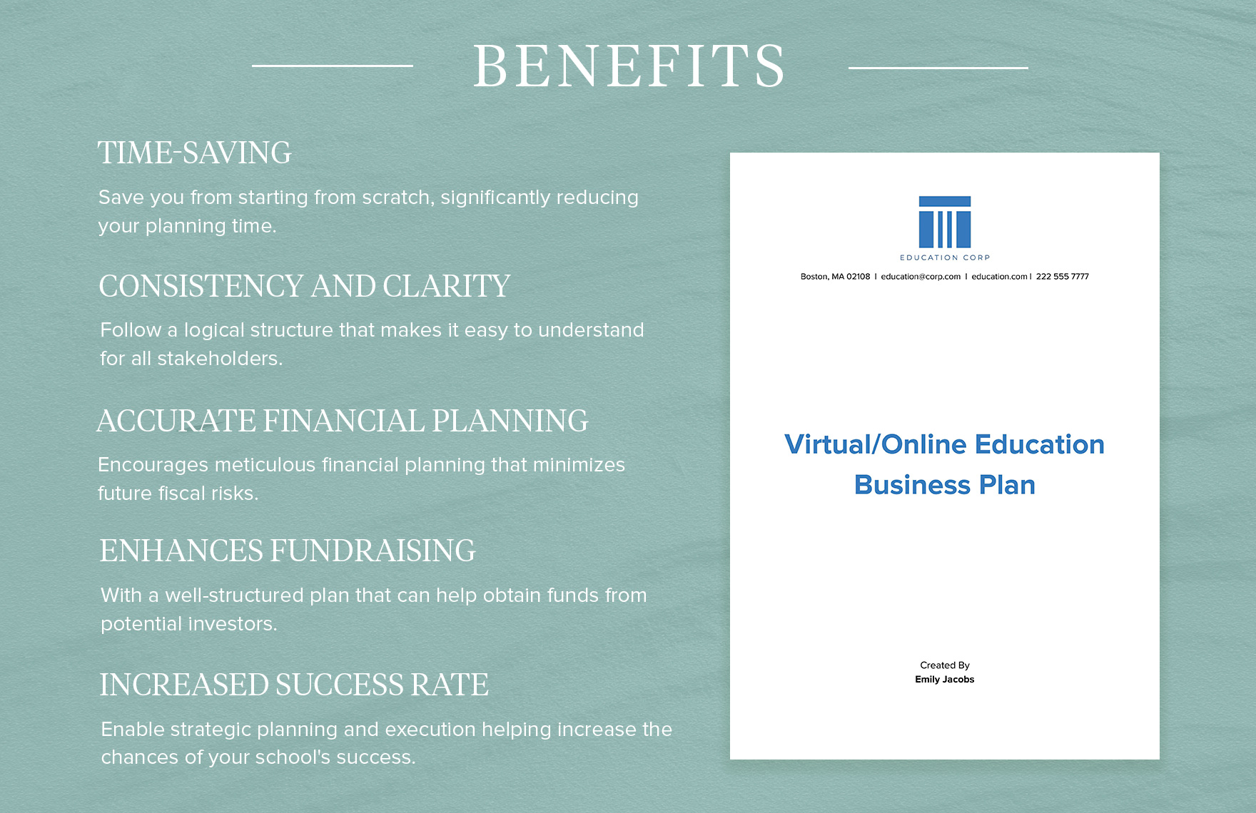 Virtual/Online Education Business Plan Template