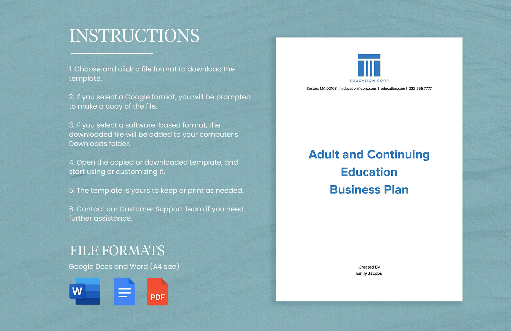 Adult and Continuing Education Business Plan Template