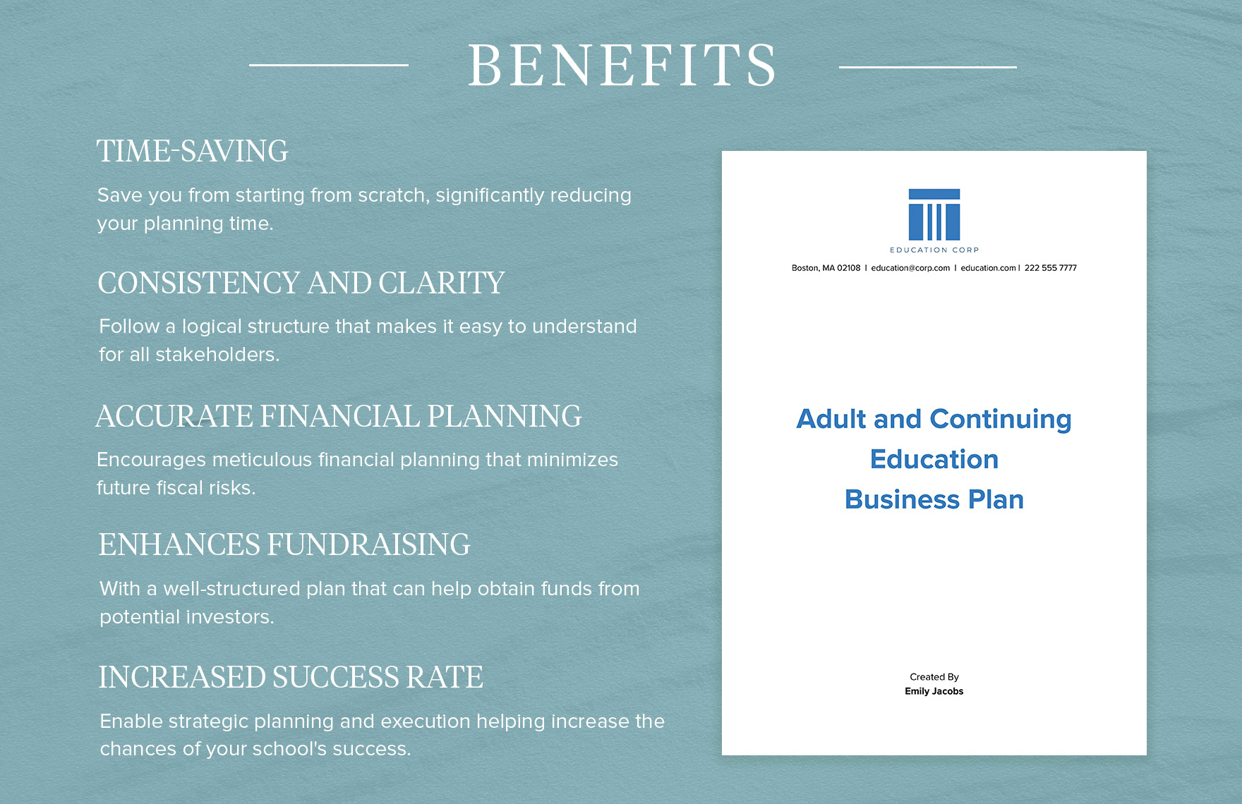 continuing education business plan