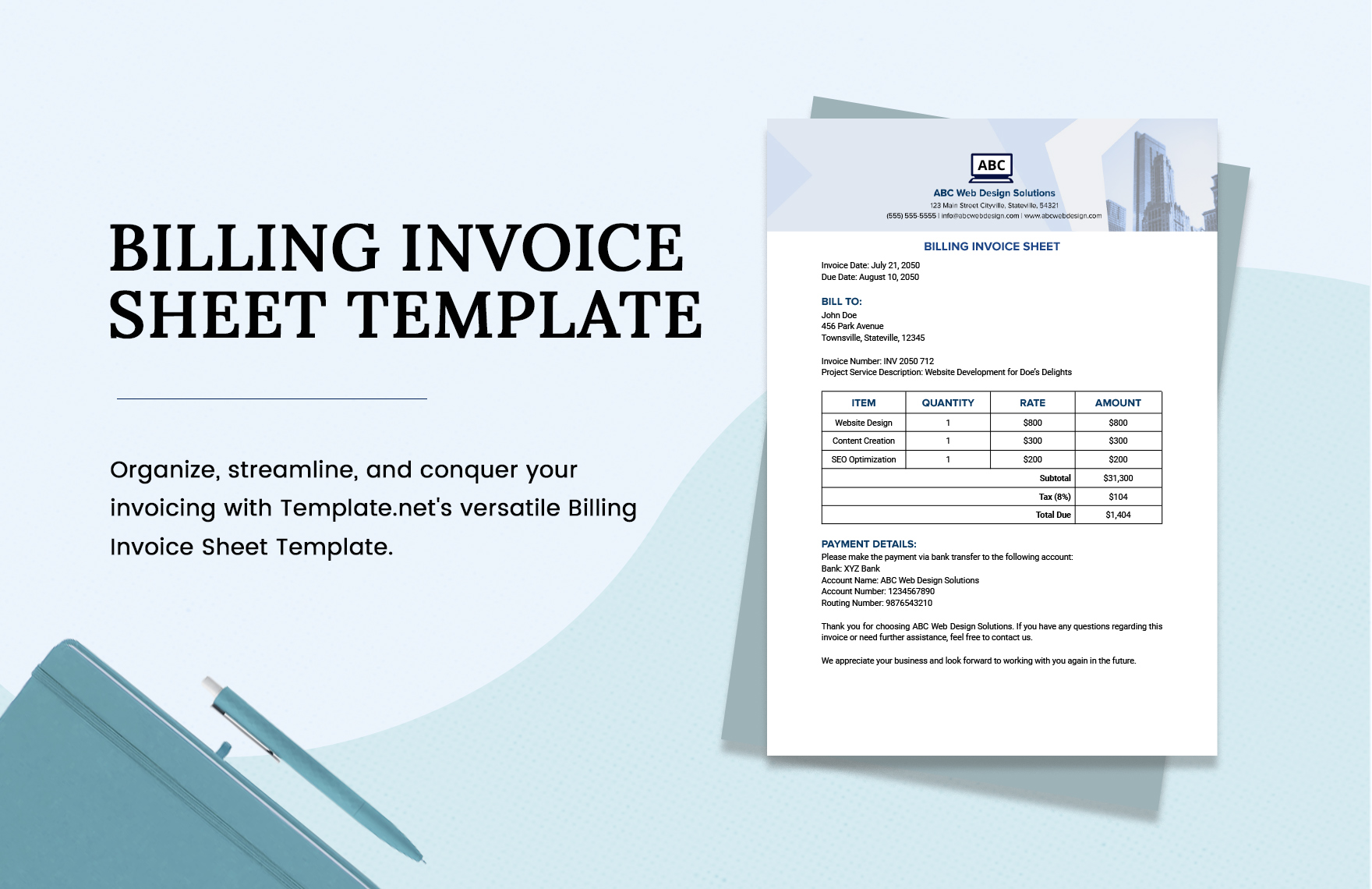 Billing Invoice Sheet