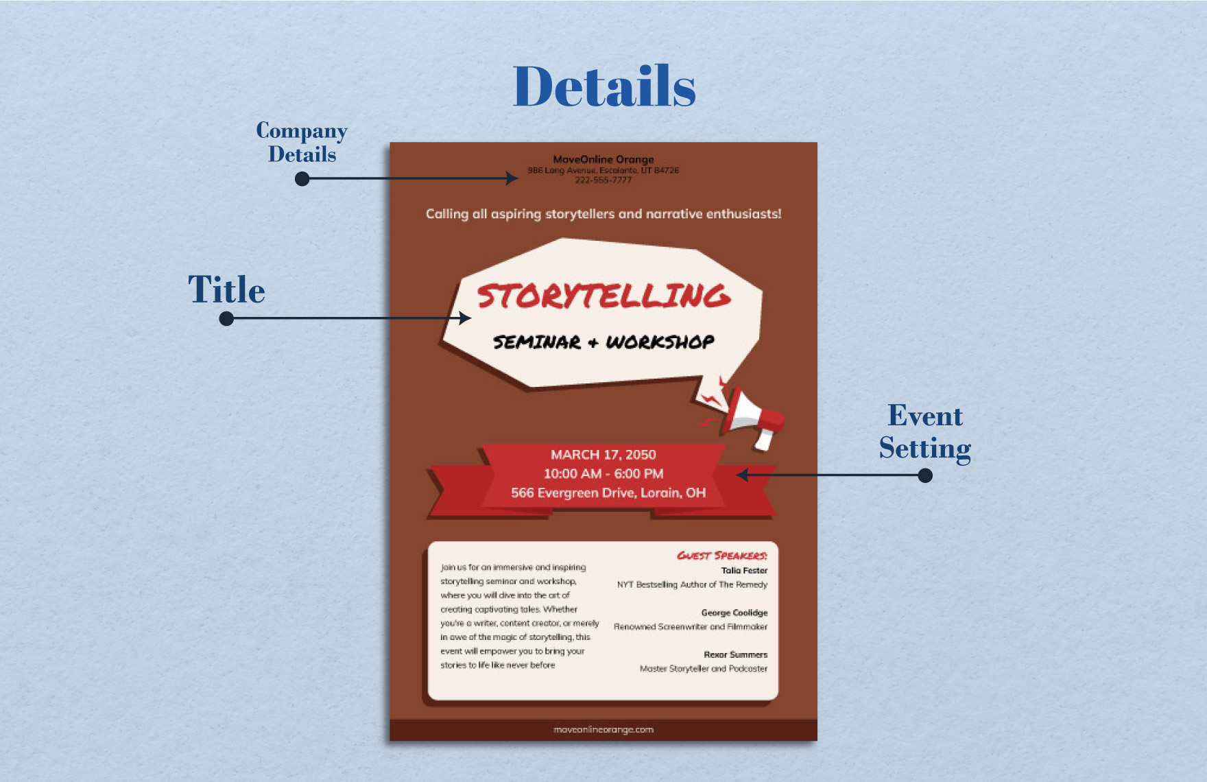 Move Online Orange Storytelling Seminar & Workshop