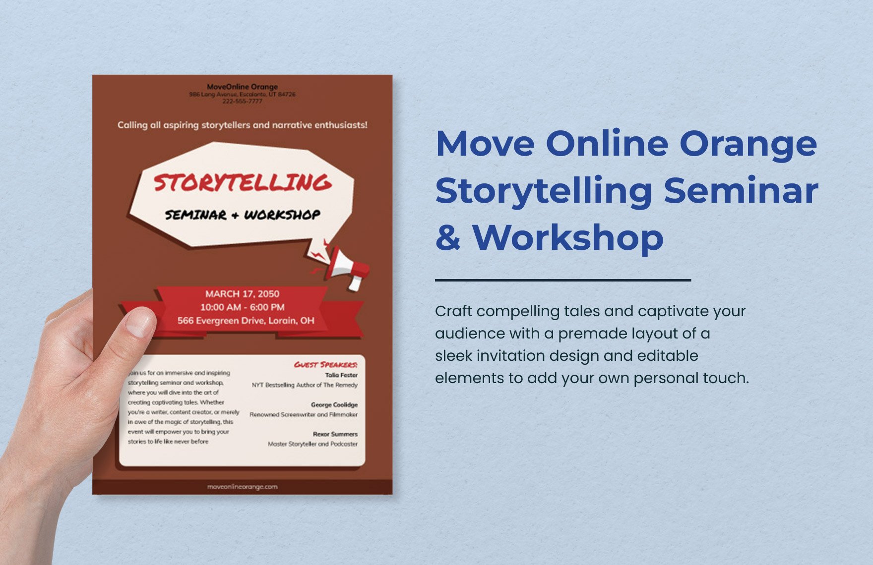Move Online Orange Storytelling Seminar & Workshop