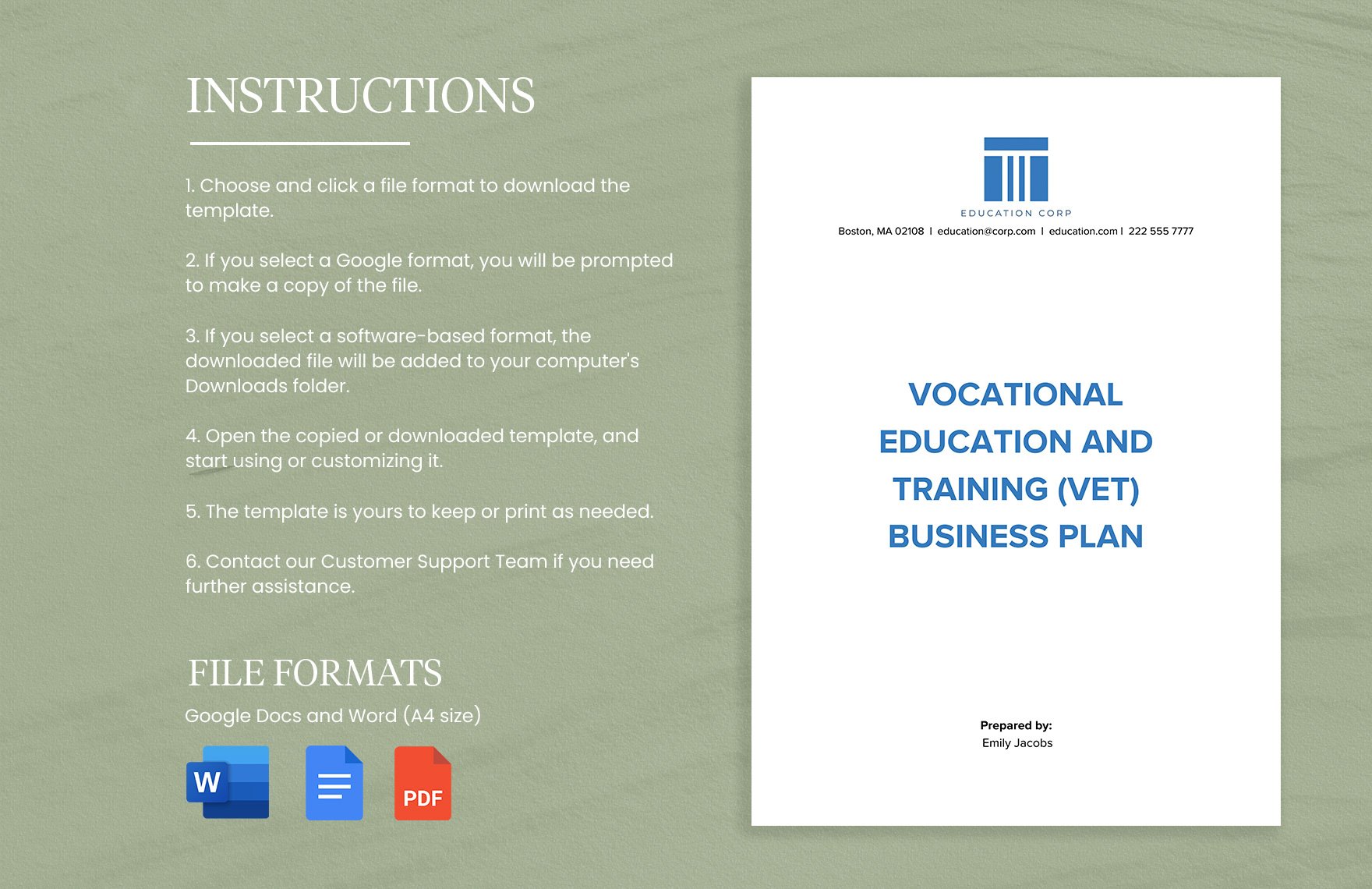 business plan for a vocational school