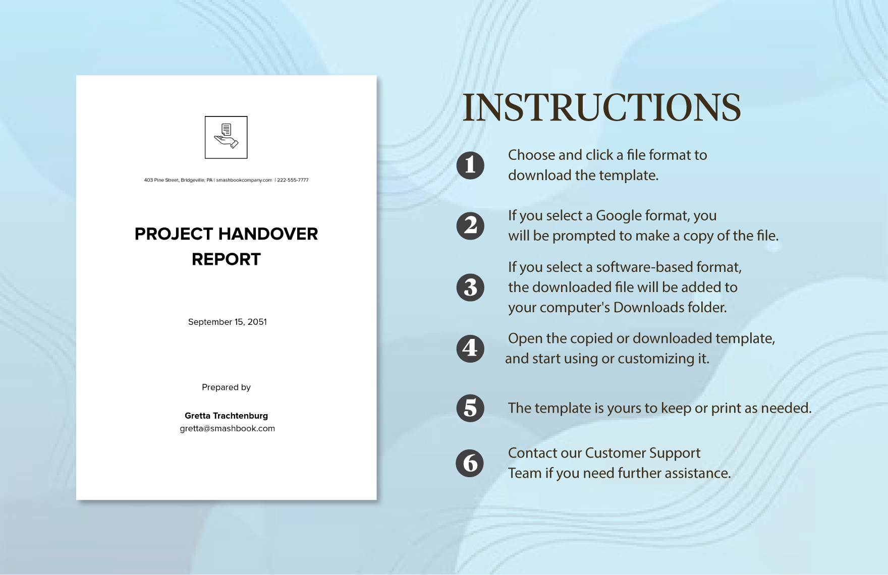 Project Handover Report Letter Template