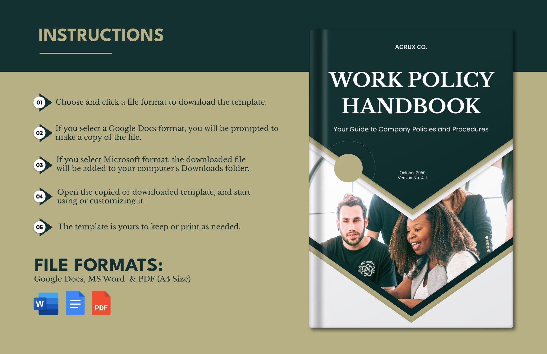 Work Policy Handbook Template