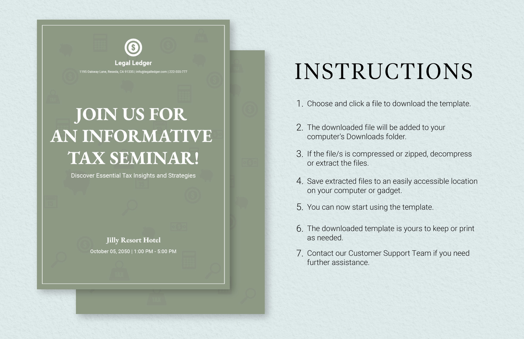 Seminar Postcard Invitation for Tax