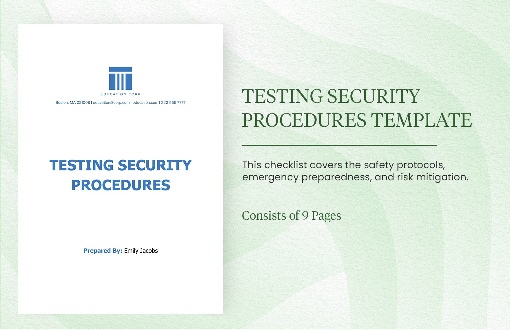 Testing Security Procedures Template