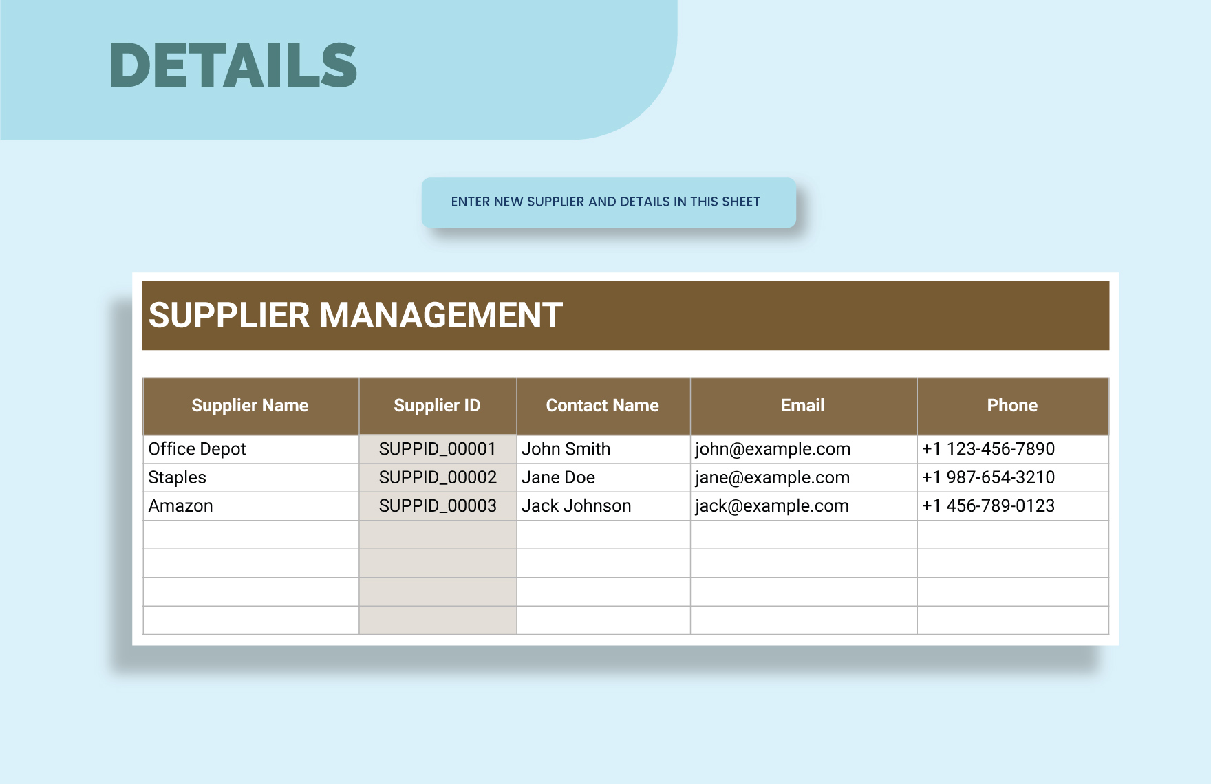 Business Supply Costs Tracker Template