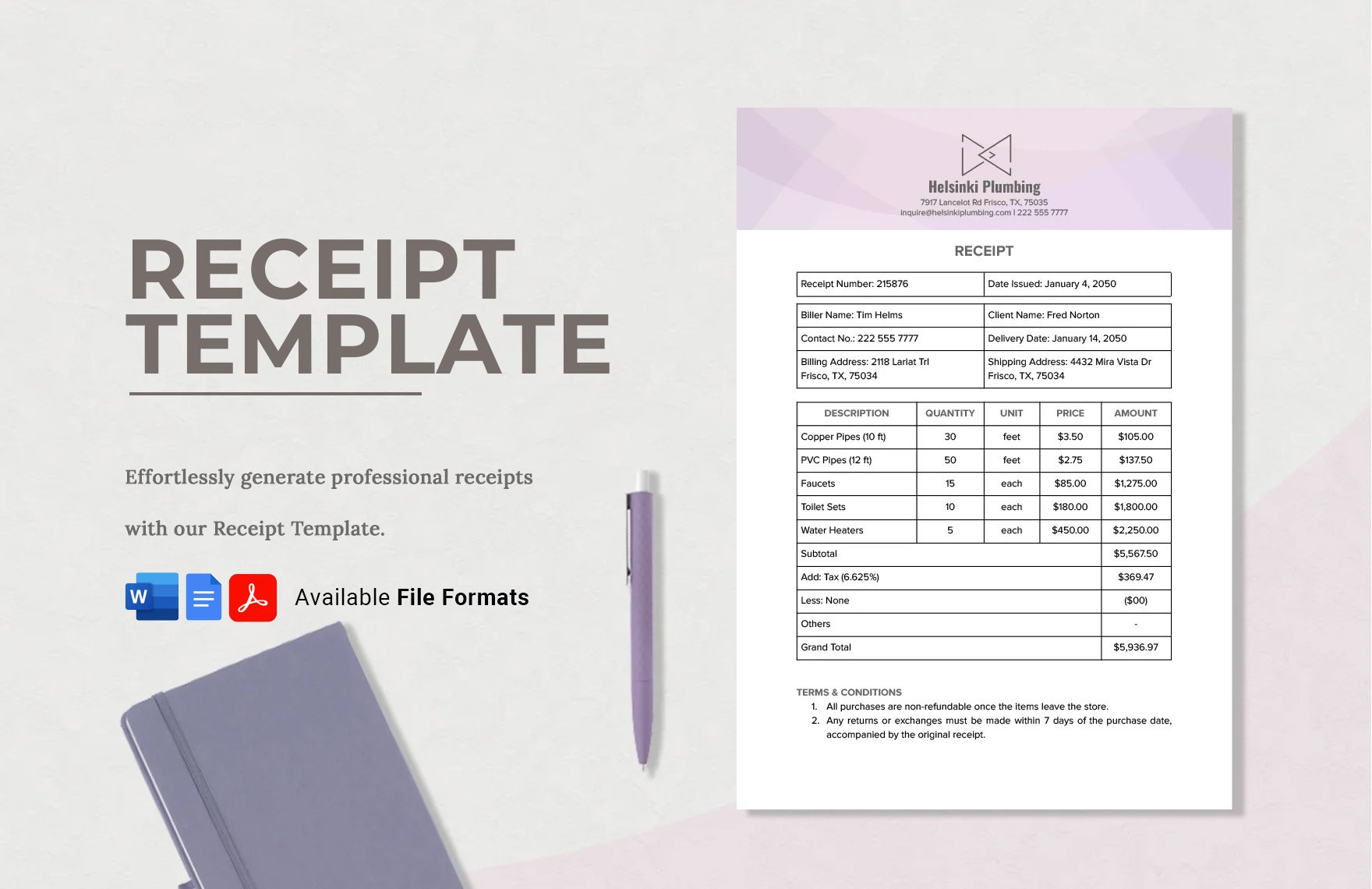 Free Receipt Template in Word, Google Docs, PDF