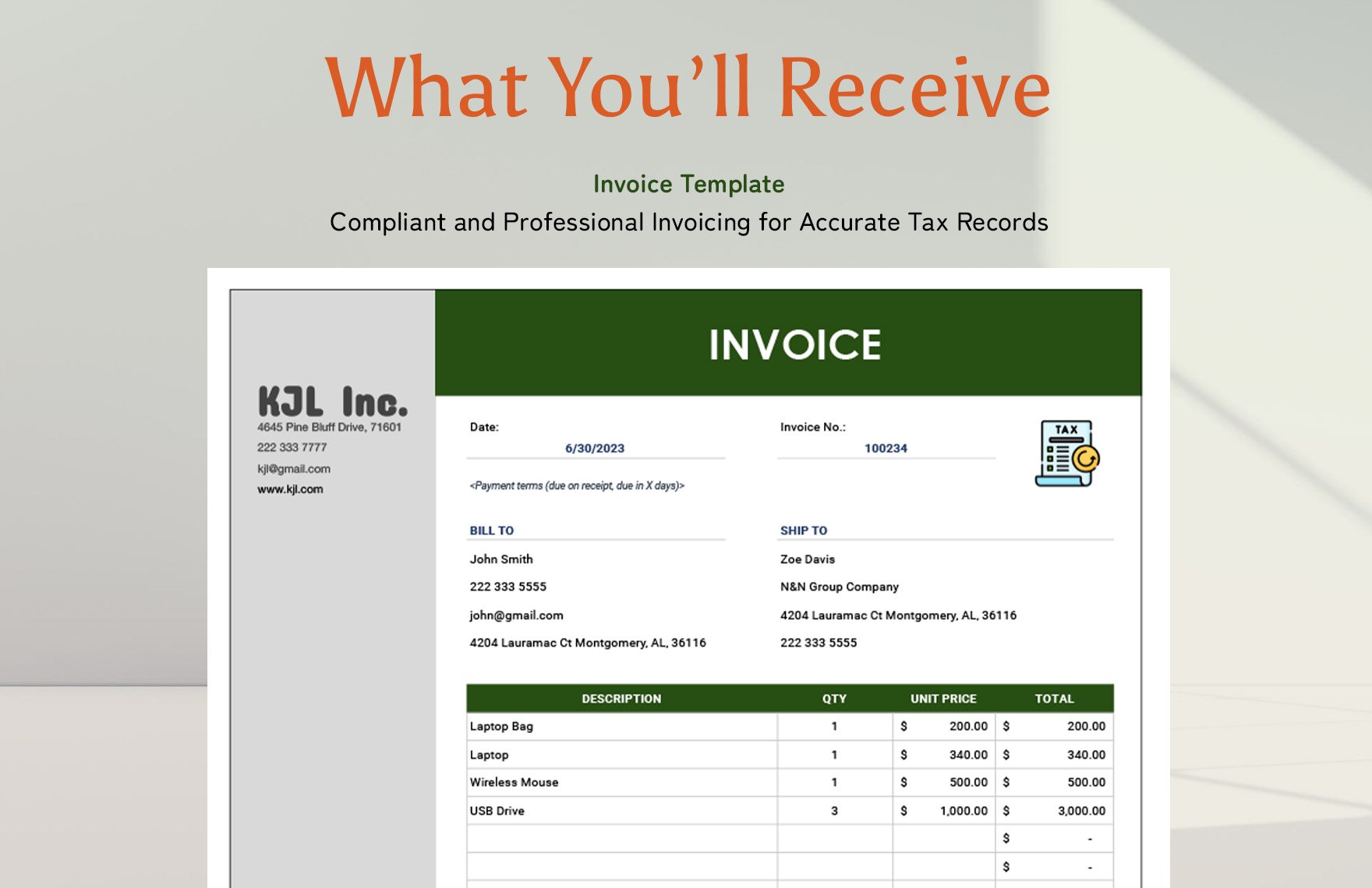 Tax Invoice Template
