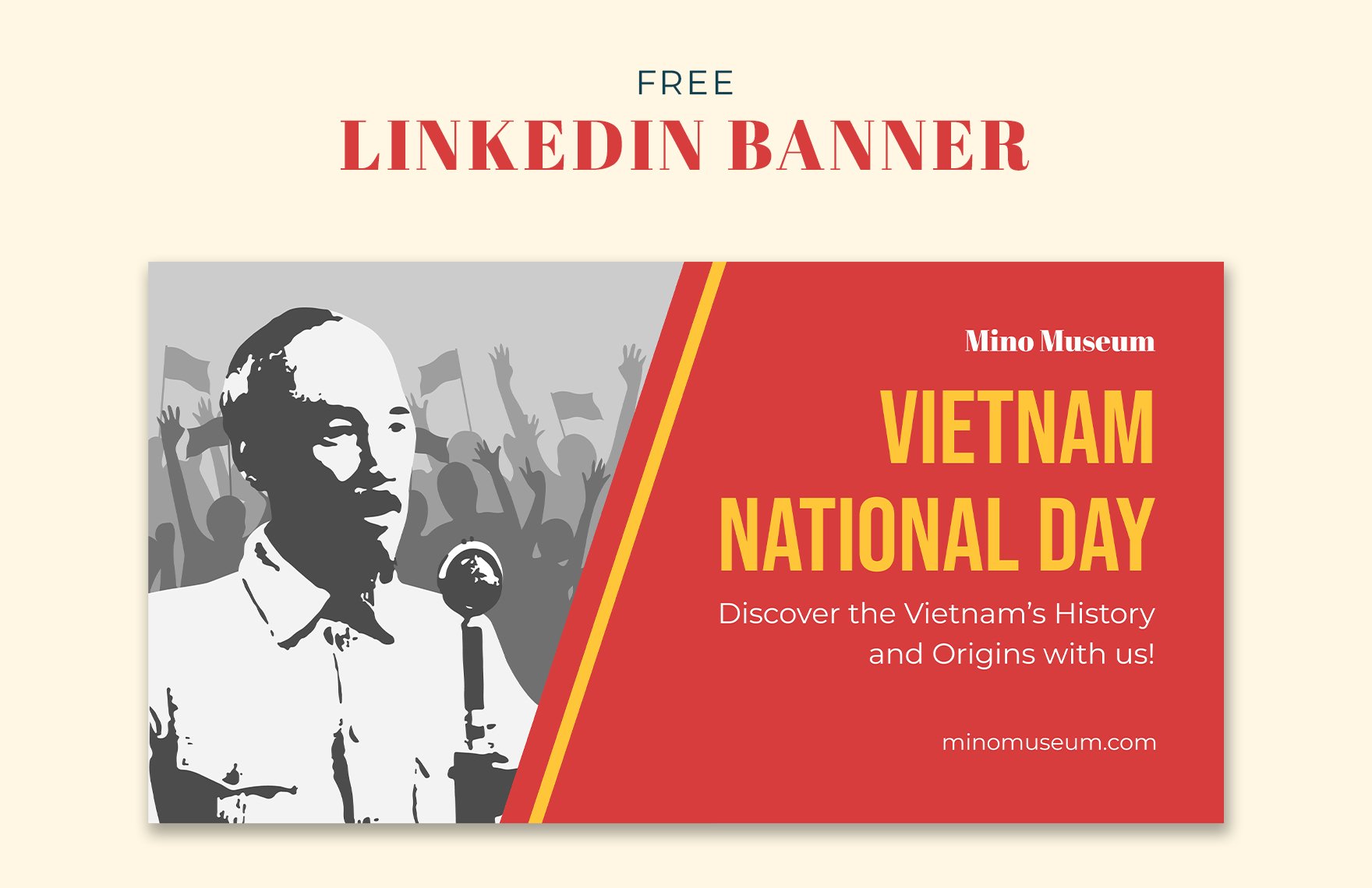Free Vietnam National Day Linkedin Banner in PDF, Illustrator, SVG, JPG