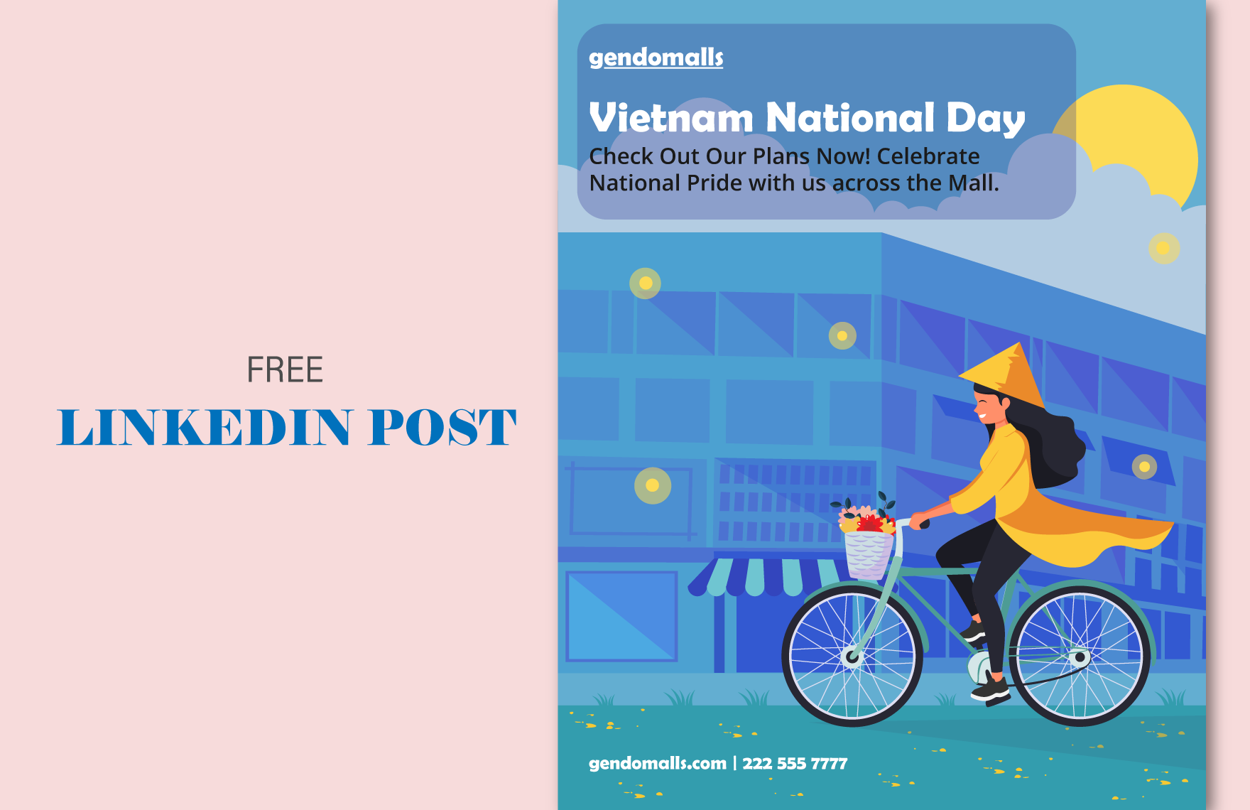 Free Vietnam National Day  Linkedin Vertical Post in PDF, Illustrator, SVG, JPG